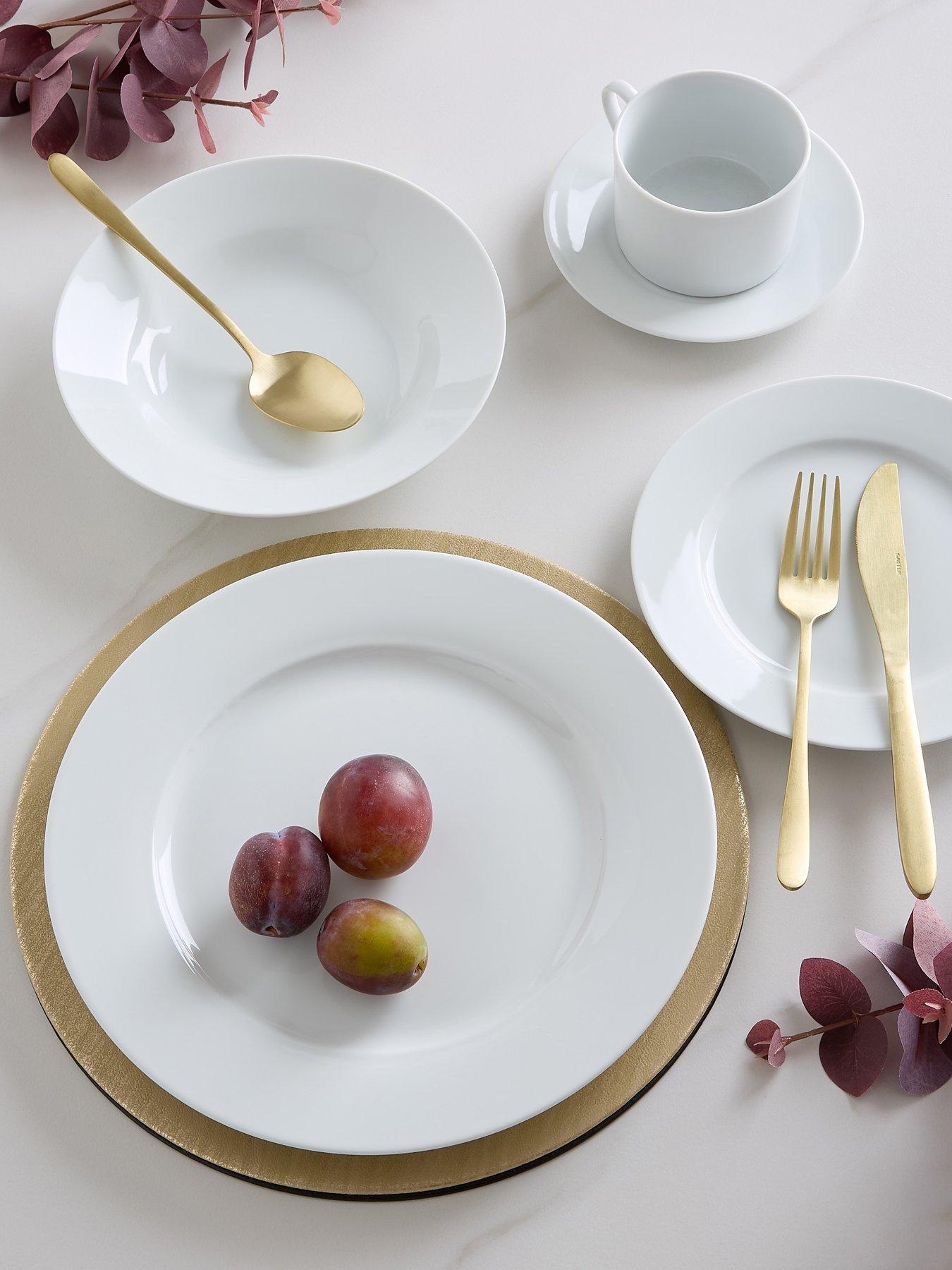 WATERSIDE White Rimmed 20 Piece Dinner Set