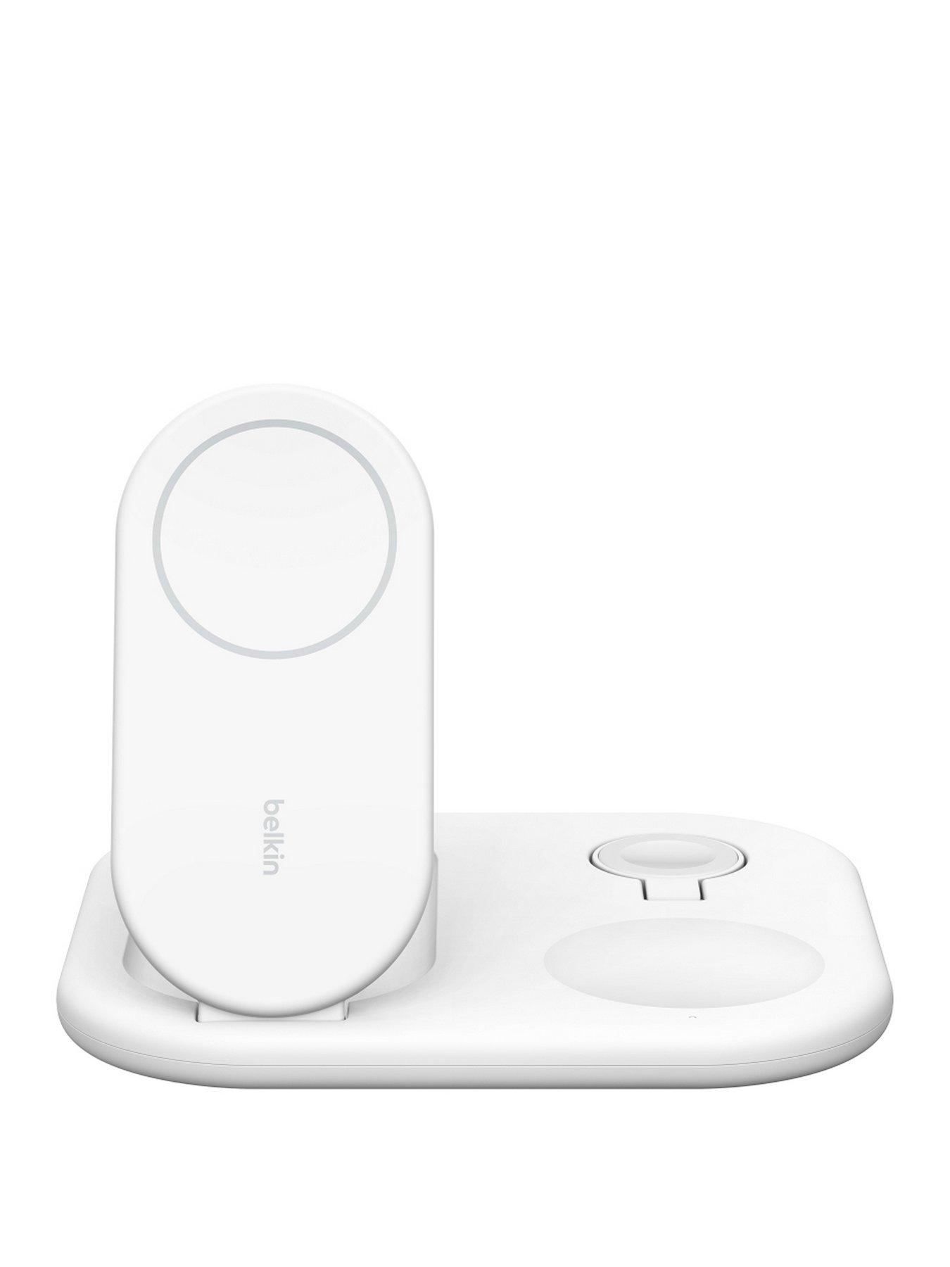 Image 2 of 7 of Belkin 3-in-1 Qi2 Charging Stand -&nbsp;White