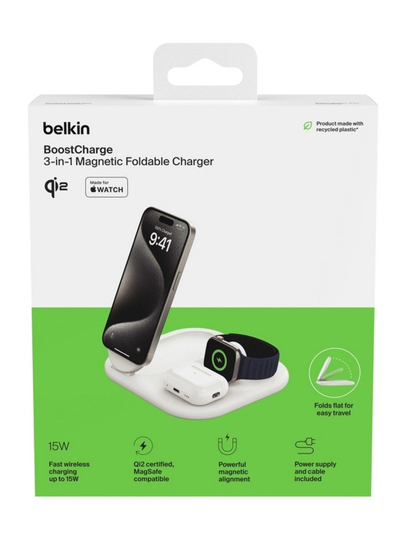Image 7 of 7 of Belkin 3-in-1 Qi2 Charging Stand -&nbsp;White