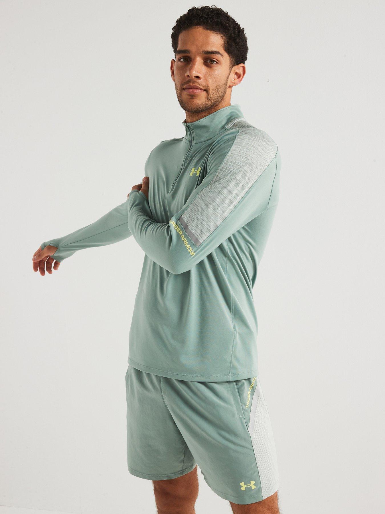 undefined Mens Training Tech Utility 1/4 Zip Top - Green