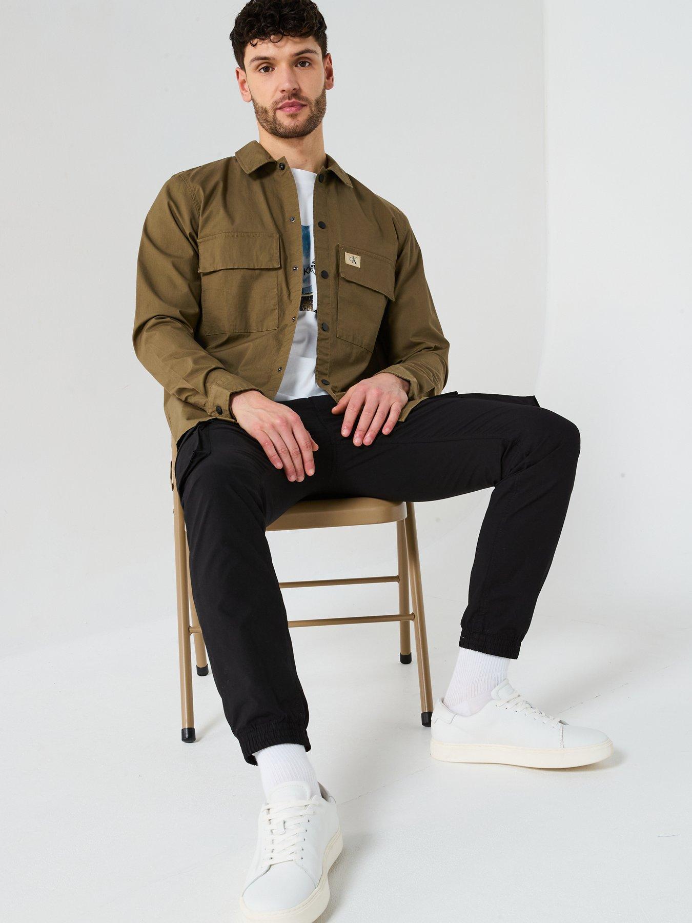 Image 4 of 5 of Calvin Klein Jeans Double Pocket Overshirt - Khaki