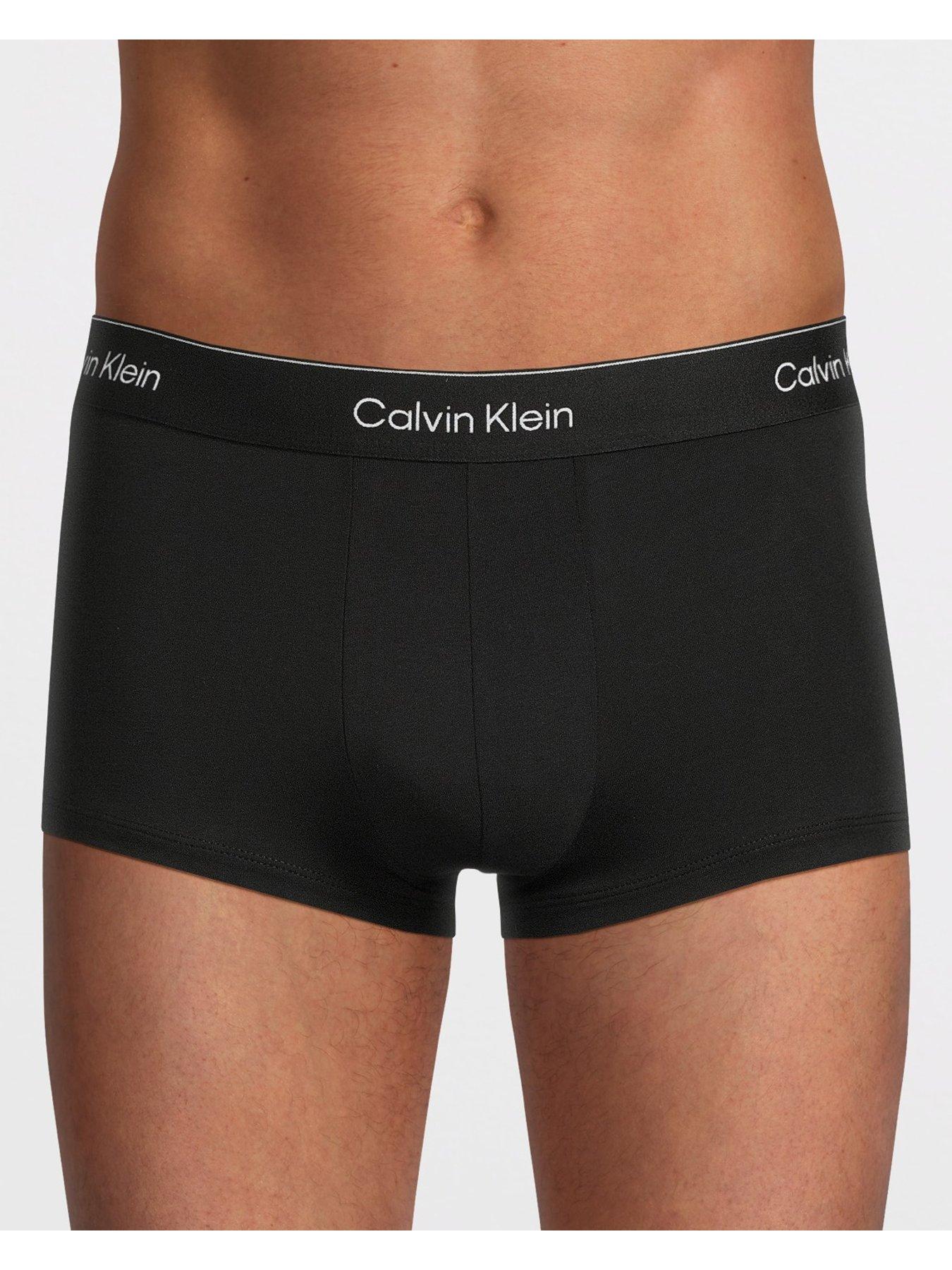 Image 2 of 3 of Calvin Klein 5 Pack of Icon Cotton Stretch Low Rise Trunks - Black