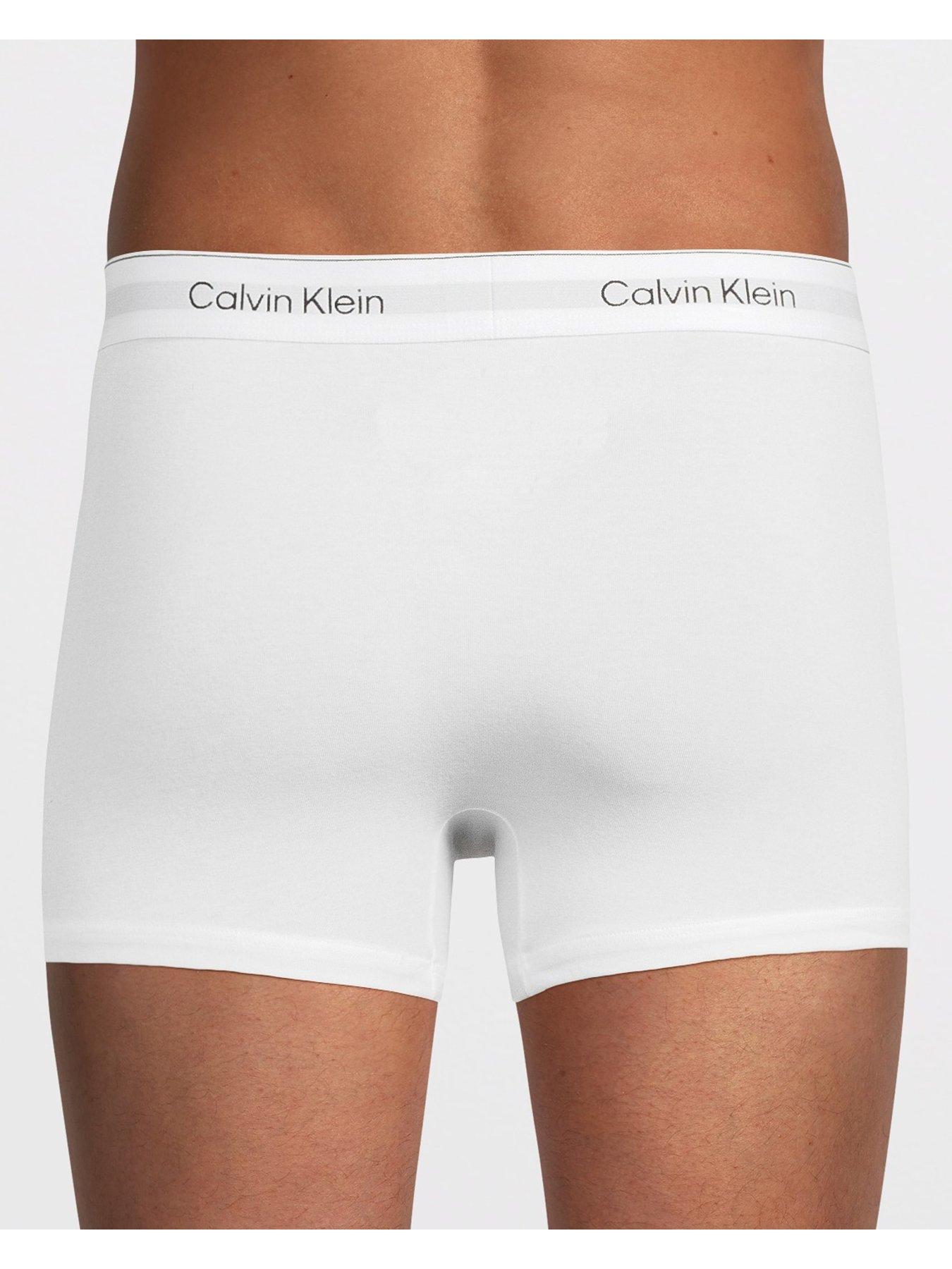 Image 3 of 3 of Calvin Klein ICON Cotton Stretch 3 Pack Contour Trunks - White