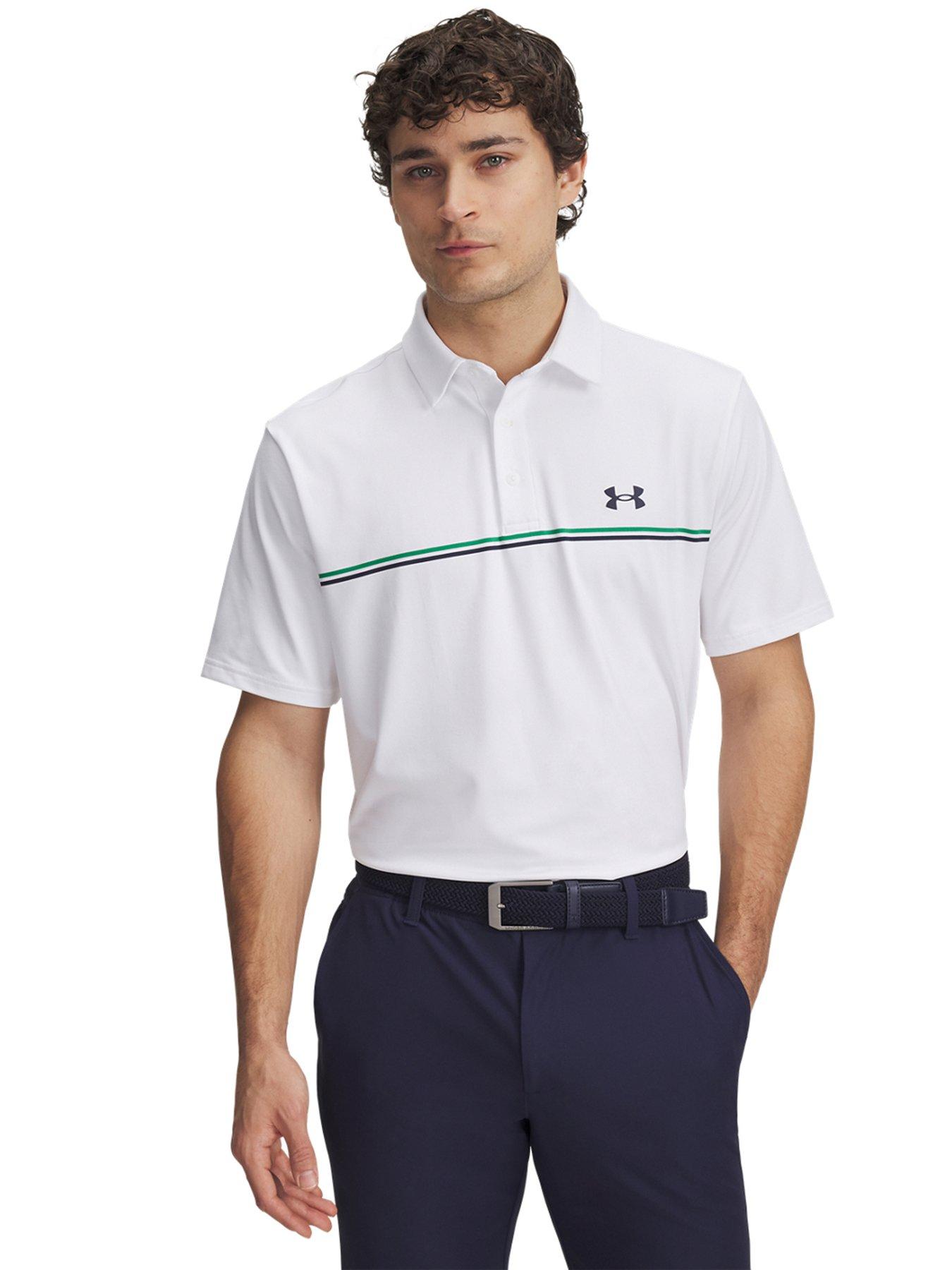 undefined Mens Golf Playoff 30 Stripe Polo - White