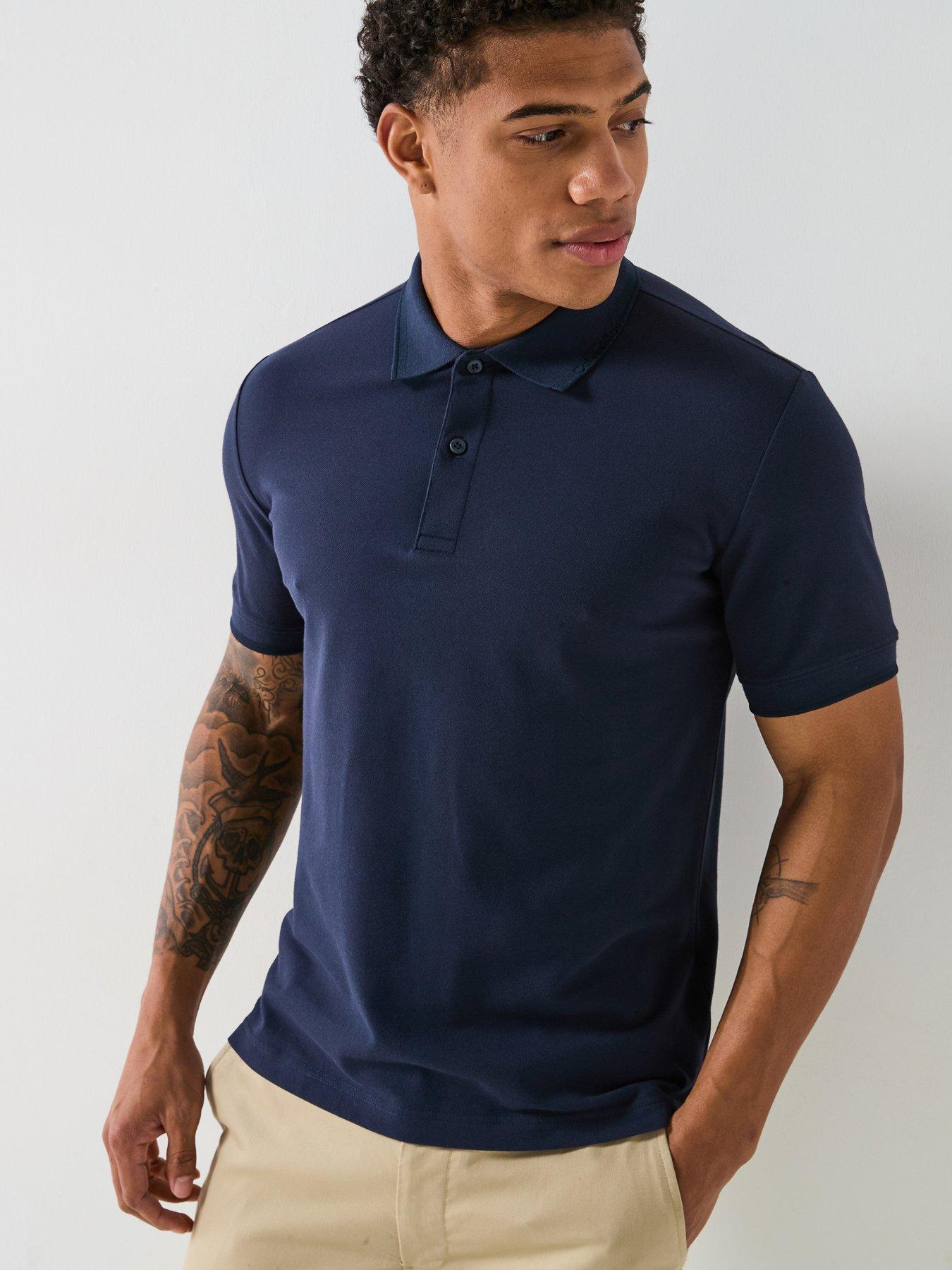undefined Thermo Tech Pique Slim Fit Polo Shirt - Dark Blue