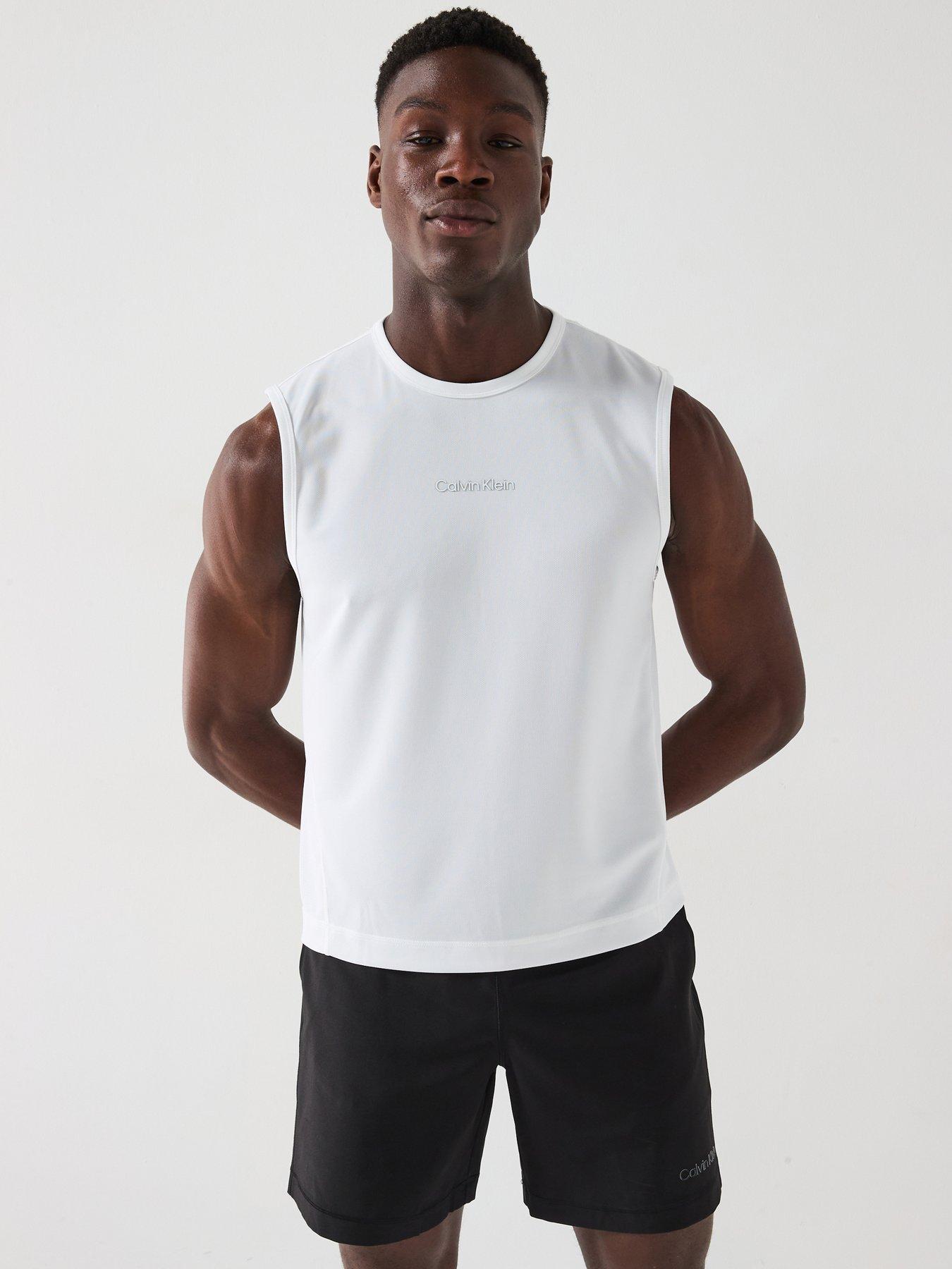 undefined CK Small Centre Logo Woven Vest - White