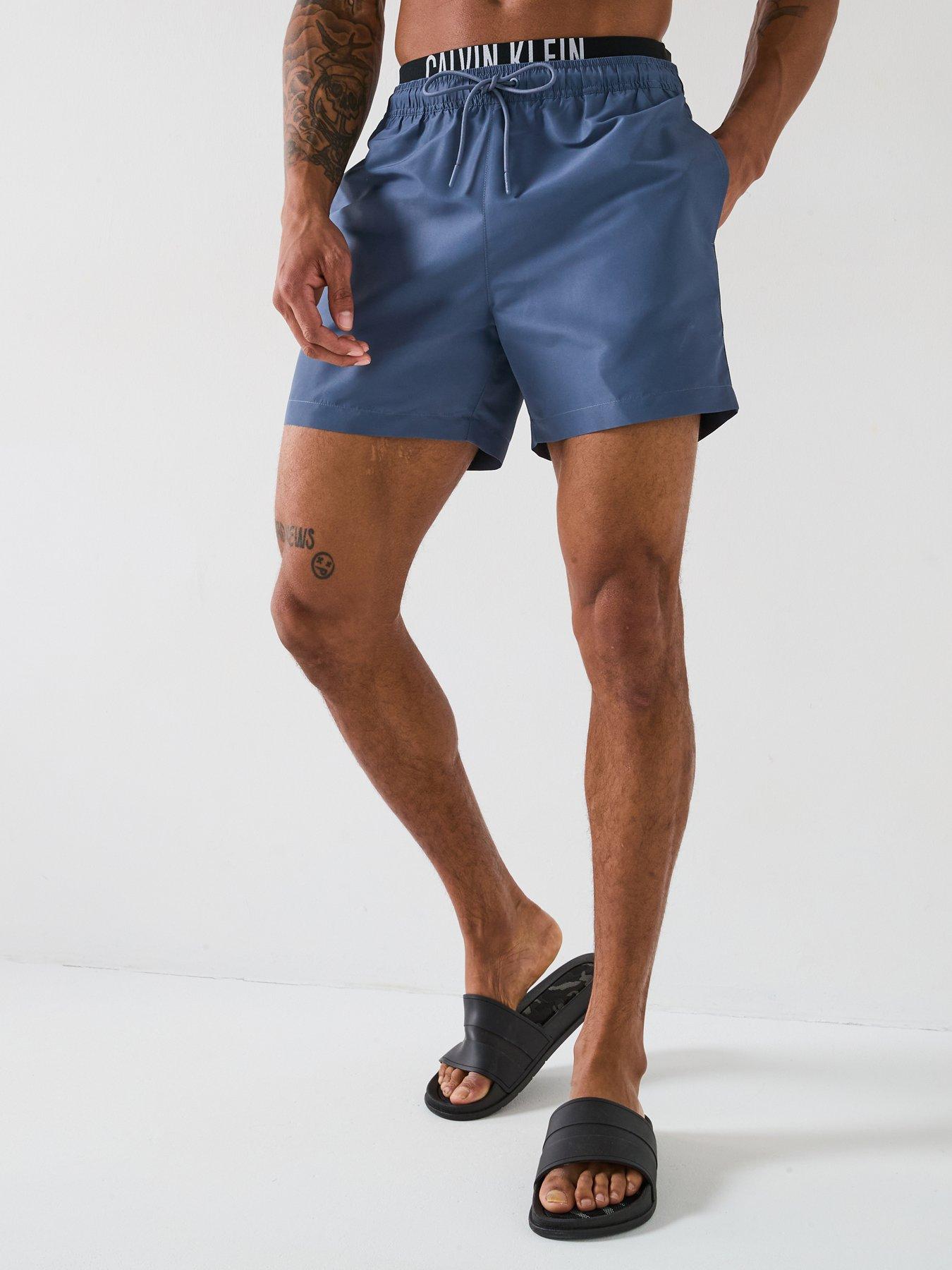 undefined Double Waistband Swim Shorts - Blue