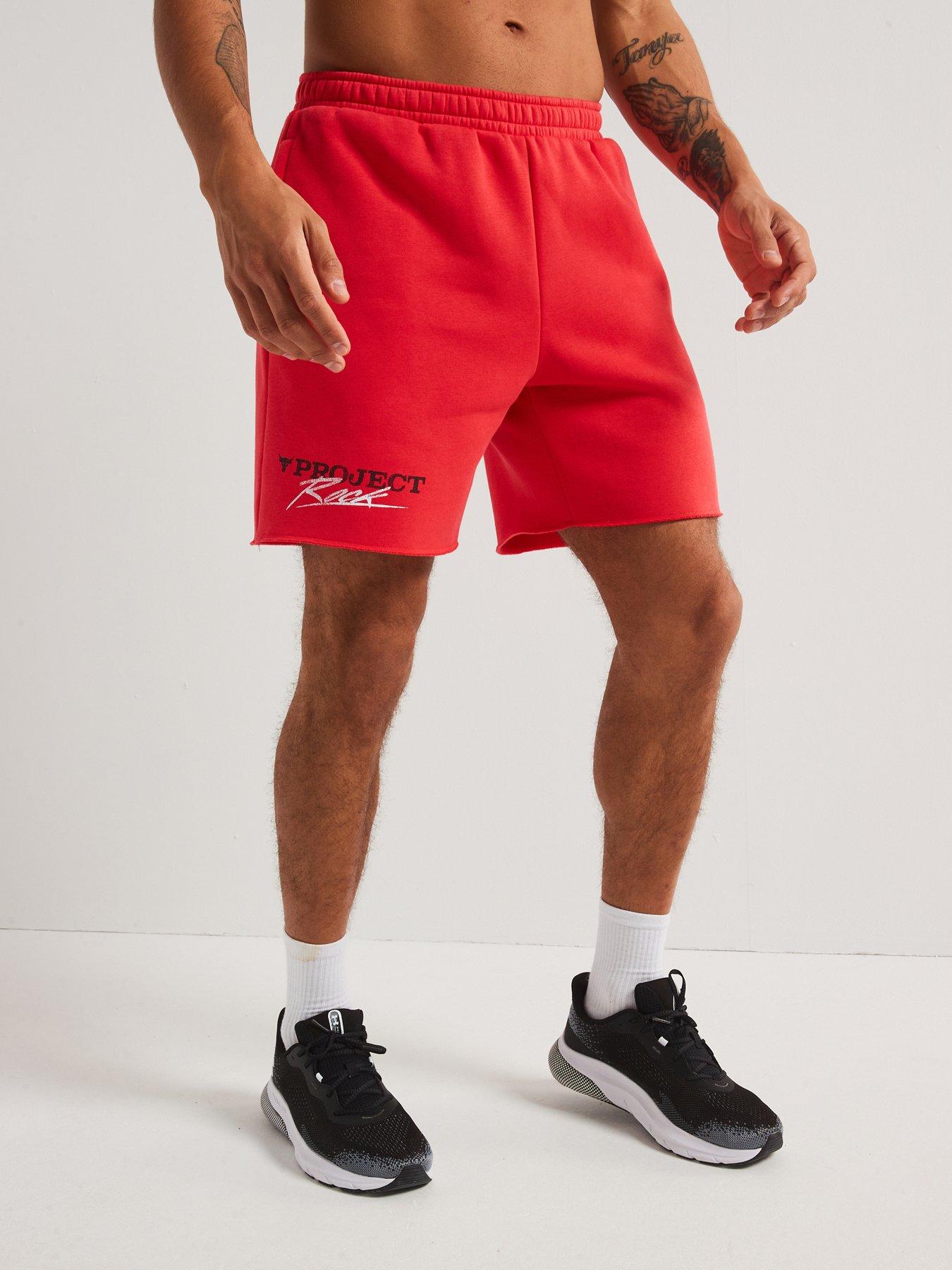 Image 1 of 6 of UNDER ARMOUR Men's Training Project Rock Icon Fleece Shorts - Red