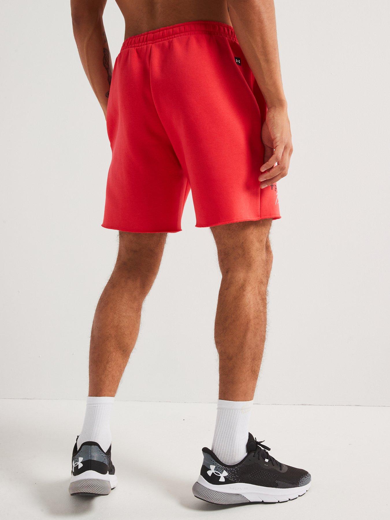 Image 2 of 6 of UNDER ARMOUR Men's Training Project Rock Icon Fleece Shorts - Red