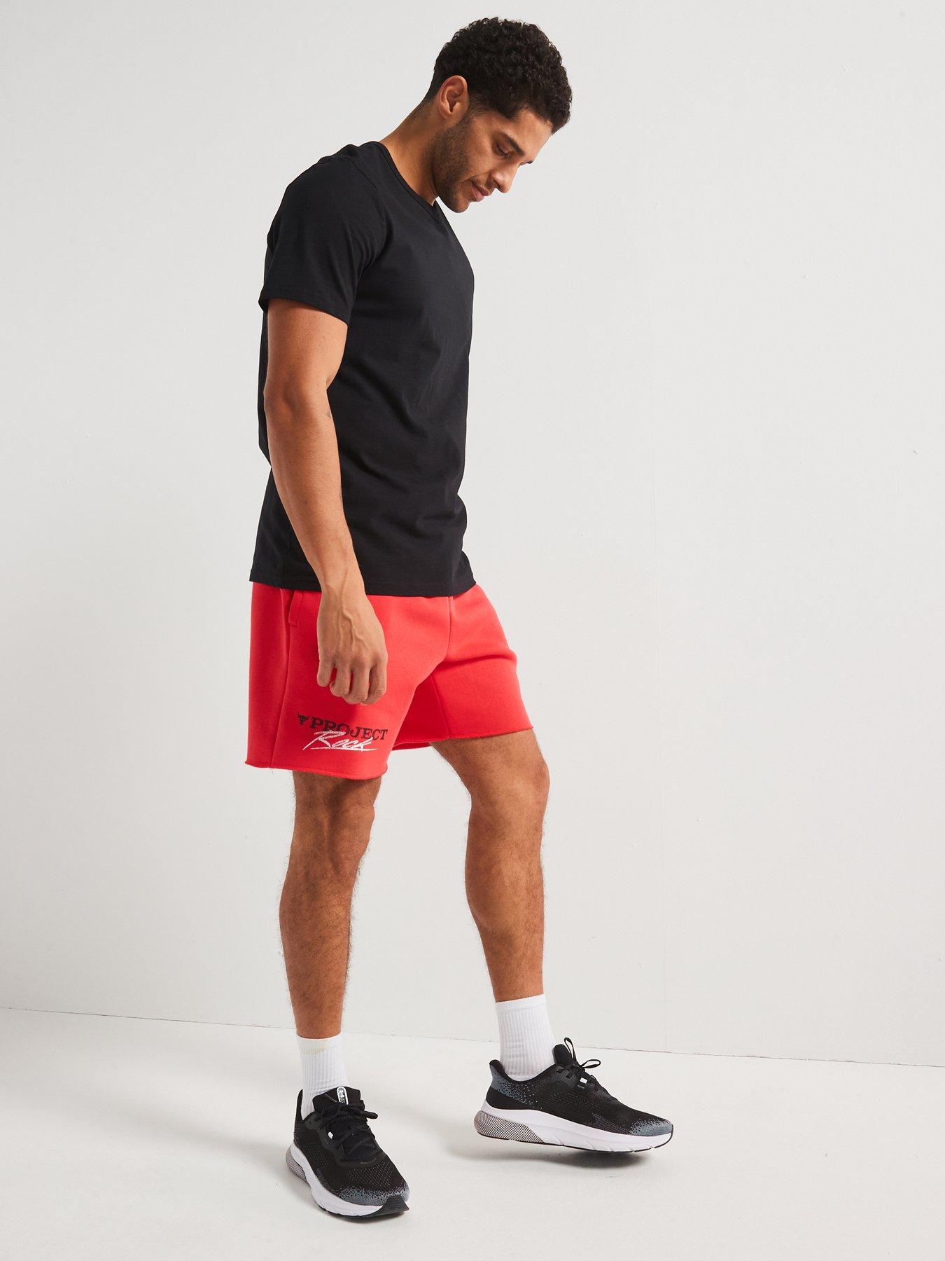 Image 3 of 6 of UNDER ARMOUR Men's Training Project Rock Icon Fleece Shorts - Red