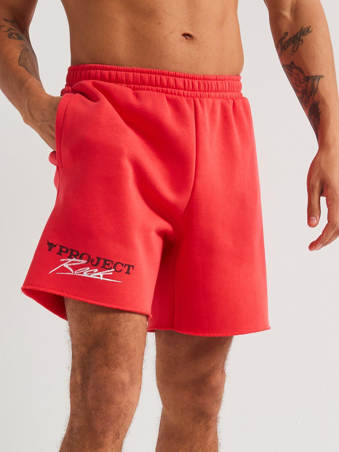 Image 4 of 6 of UNDER ARMOUR Men's Training Project Rock Icon Fleece Shorts - Red