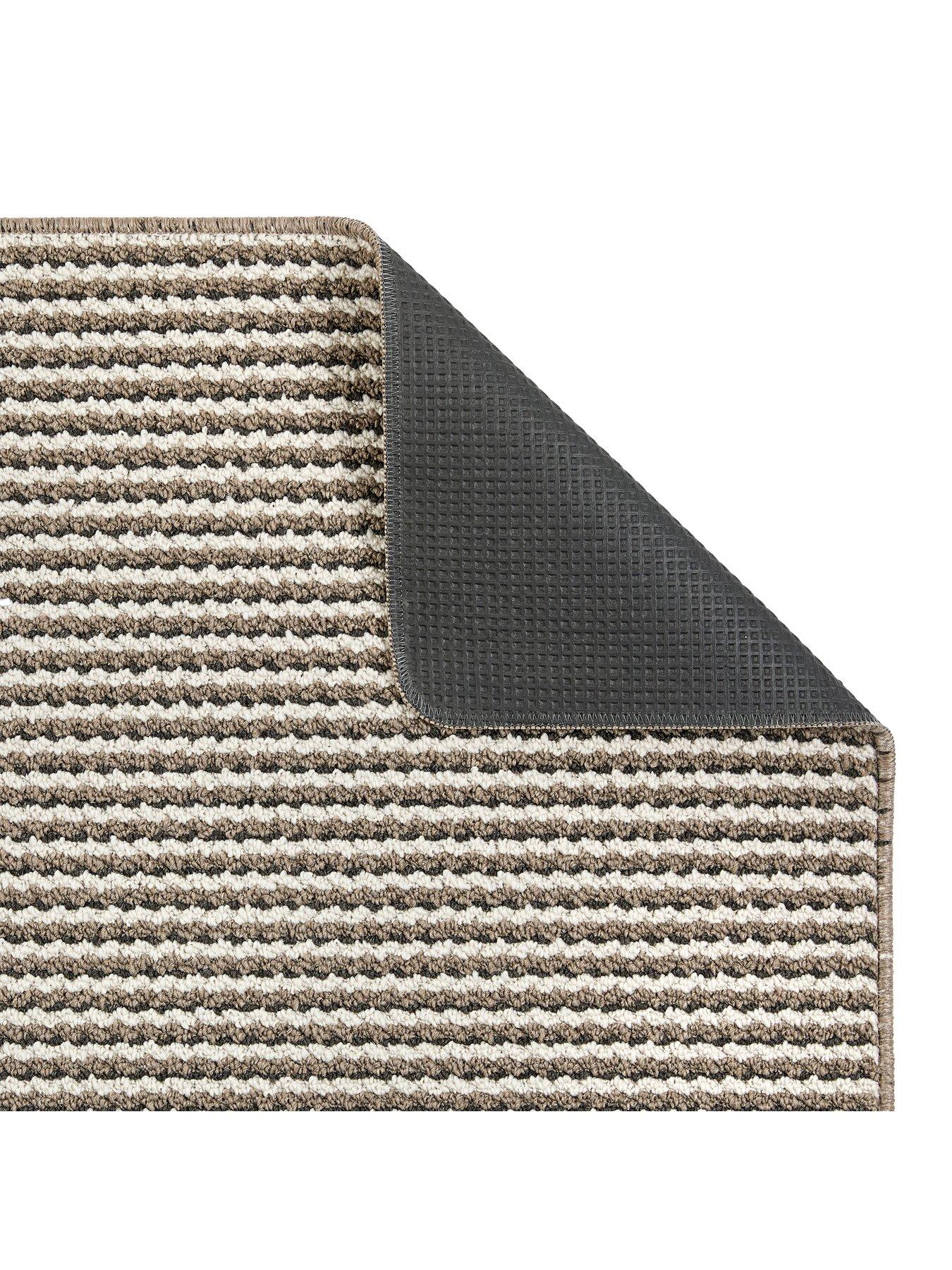 Image 4 of 4 of The Very Collection Twist Stripe, Stain Resistant, Anti Slip Doormat - Beige