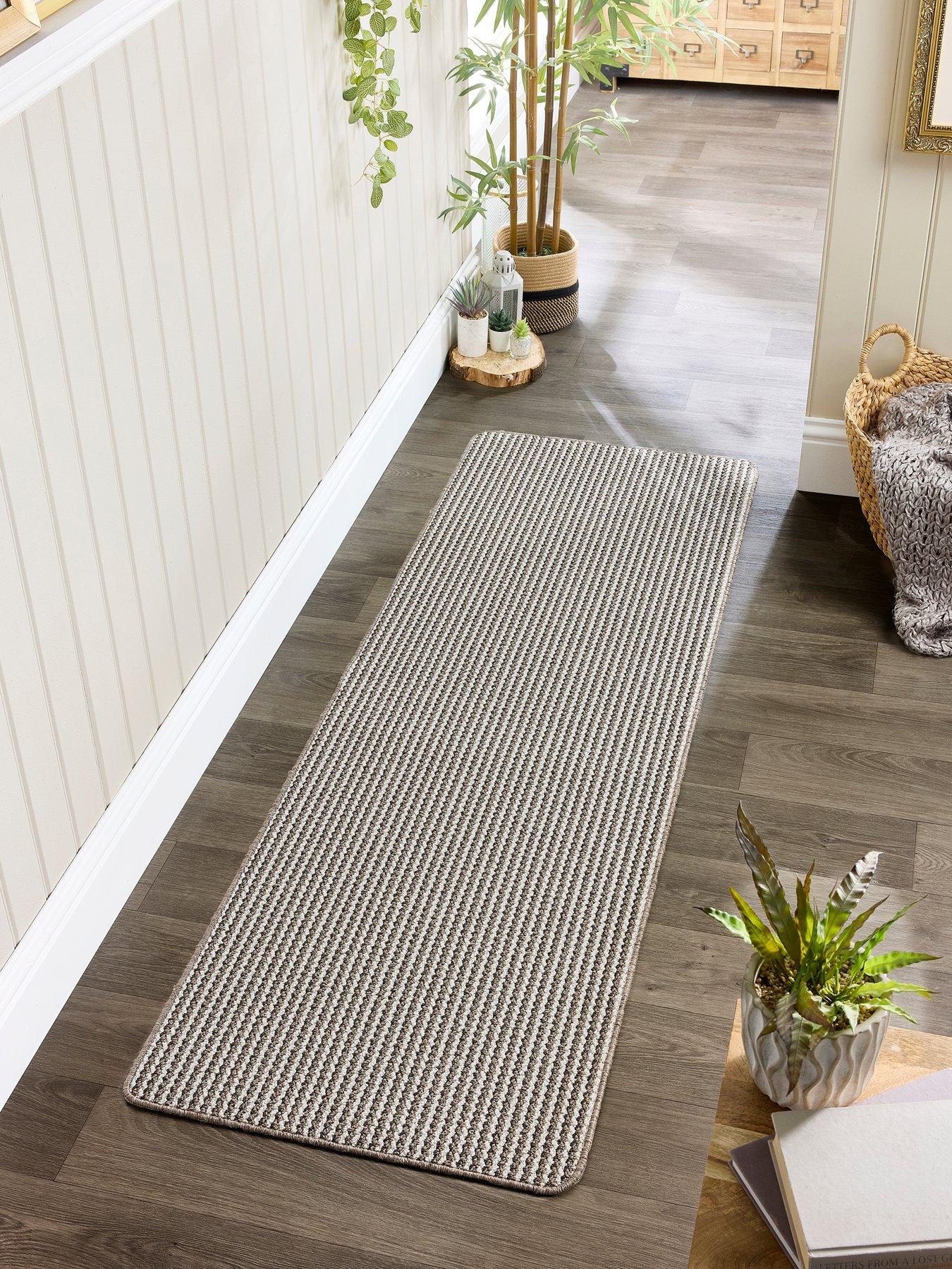 Very Home Twist Stripe, Stain Resistant, Anti Slip Runner - Beige