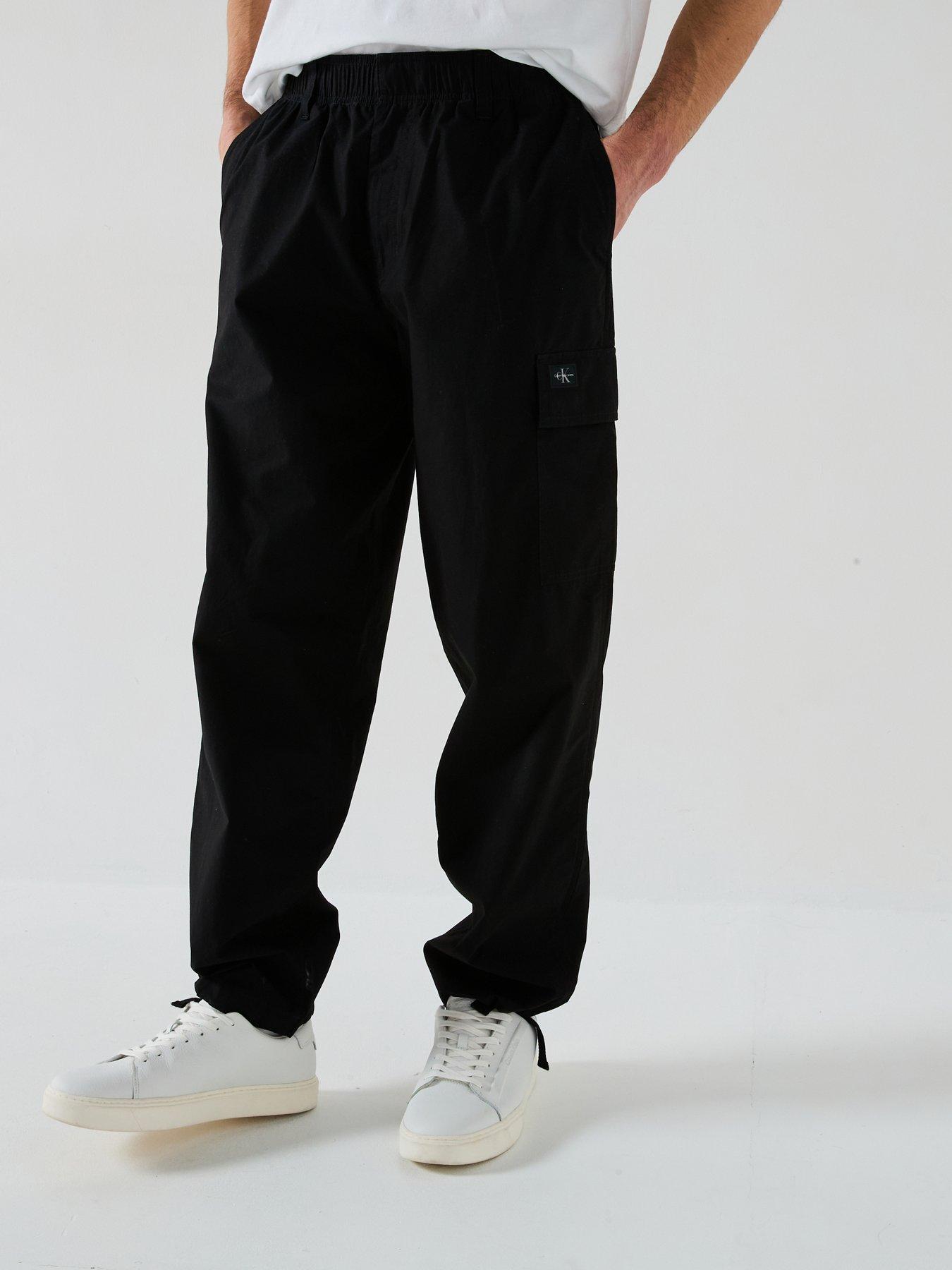 undefined Poplin Utility Cargo Trousers - Black
