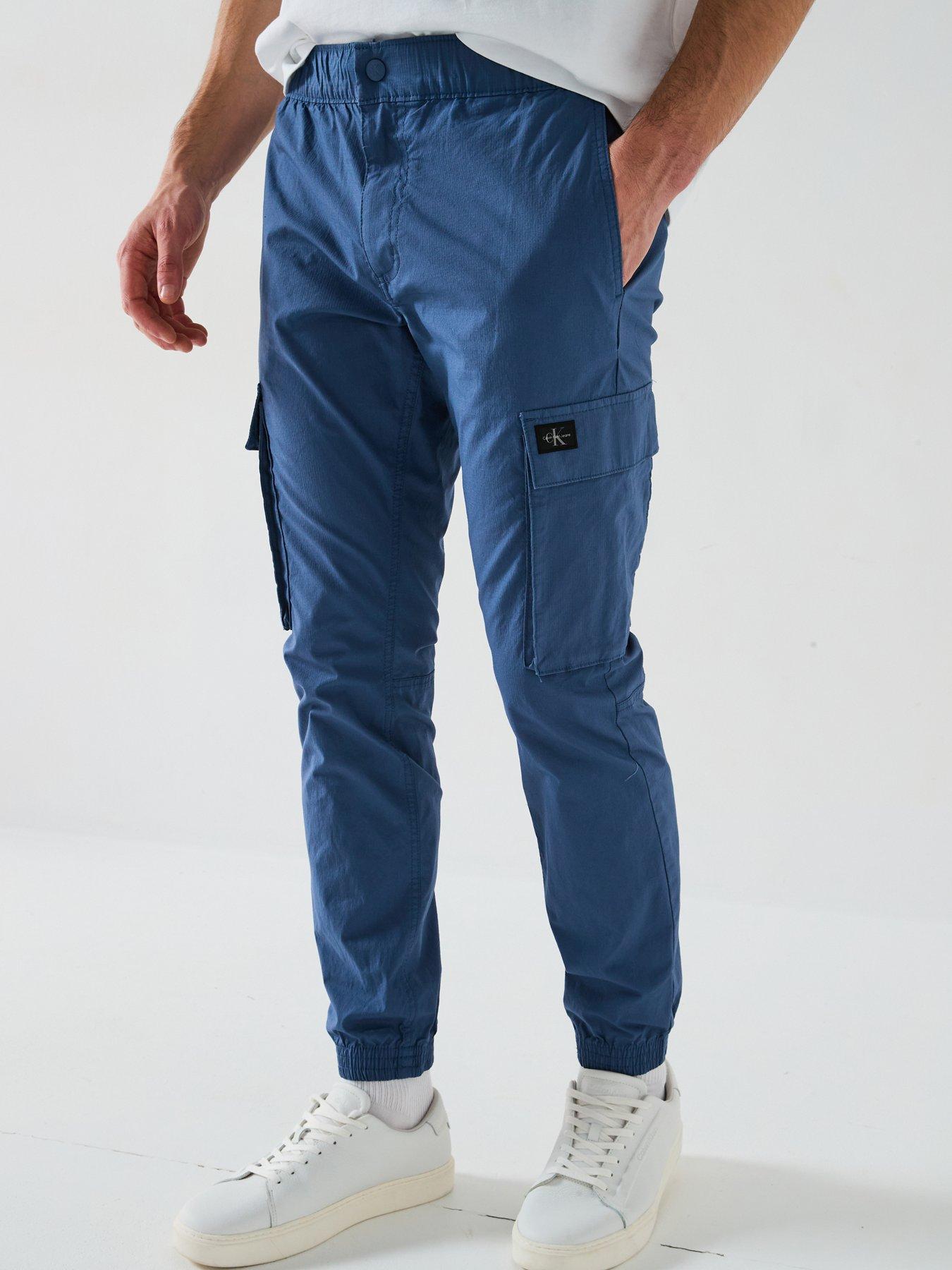 undefined Skinny Logo Cargo Trousers - Blue