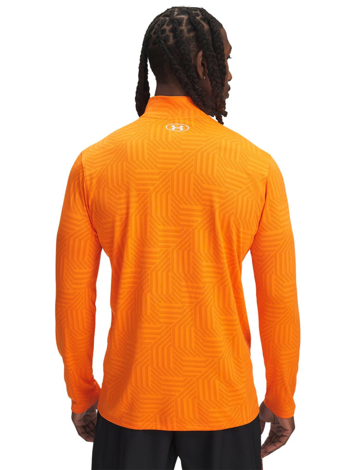 Image 2 of 3 of UNDER ARMOUR Mens Training Tech Vent Geotessa 1/2 Zip Top - Orange