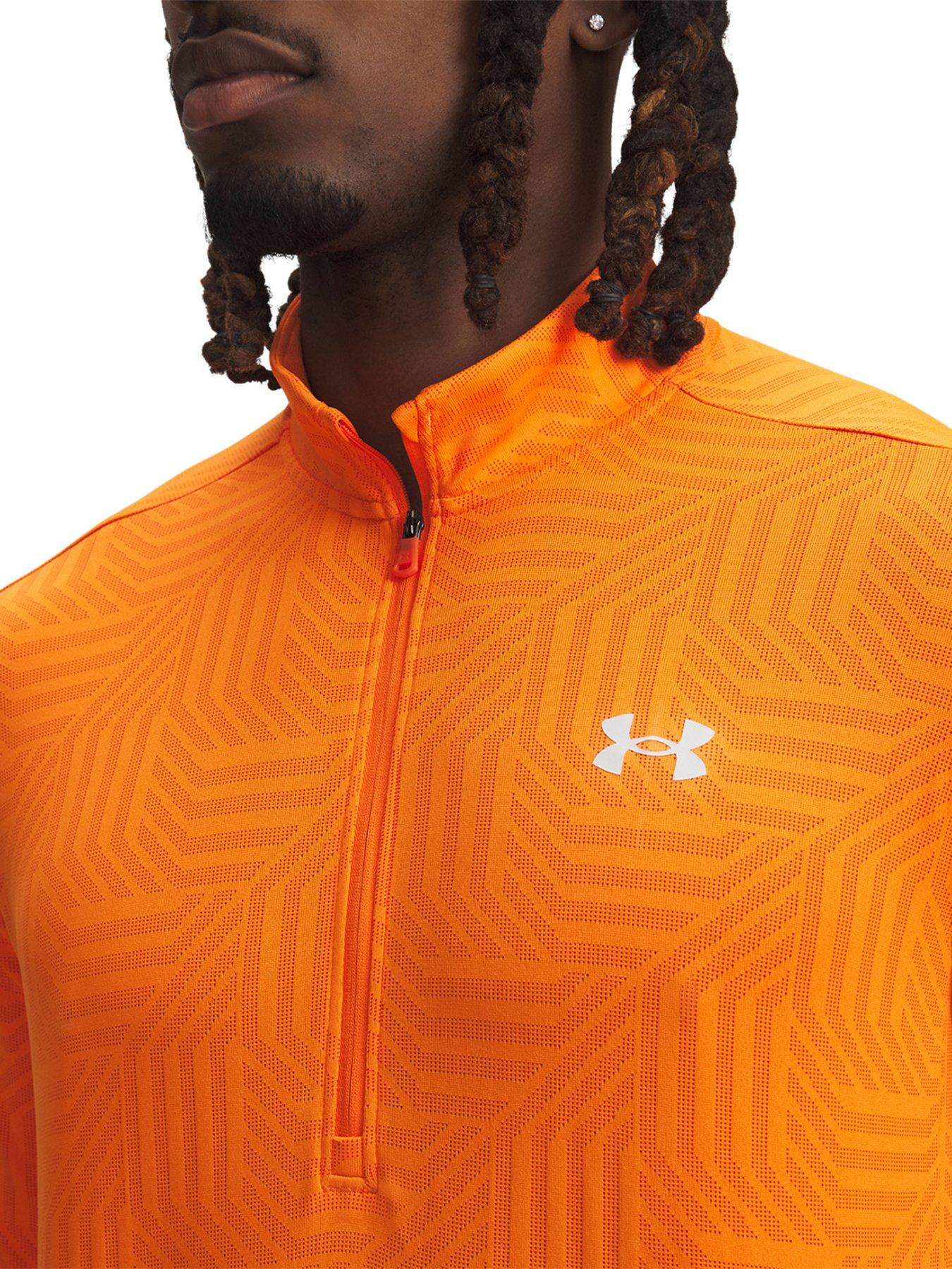 Image 3 of 3 of UNDER ARMOUR Mens Training Tech Vent Geotessa 1/2 Zip Top - Orange