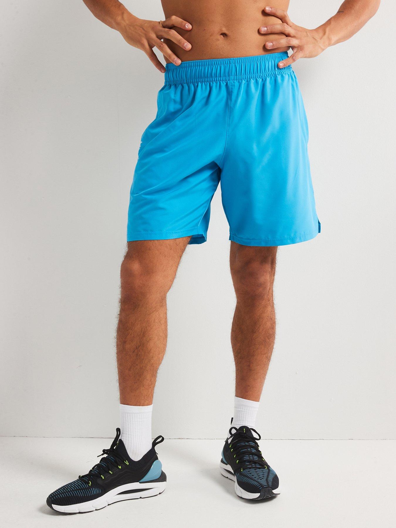 undefined Mens Training Tech Woven Wordmark Shorts - Blue