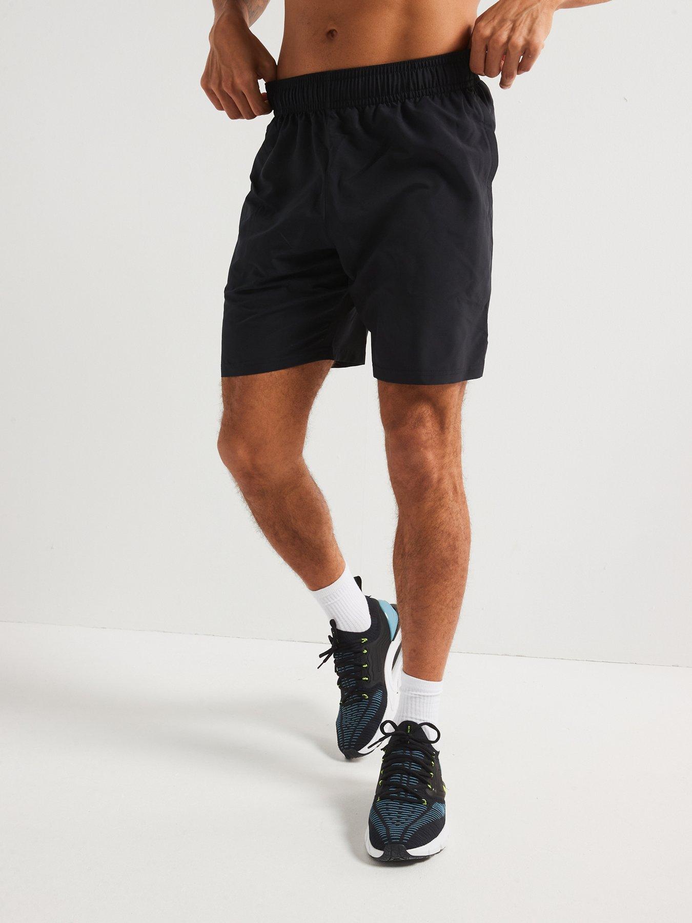 undefined Mens Training Tech Woven Wordmark Shorts - Black
