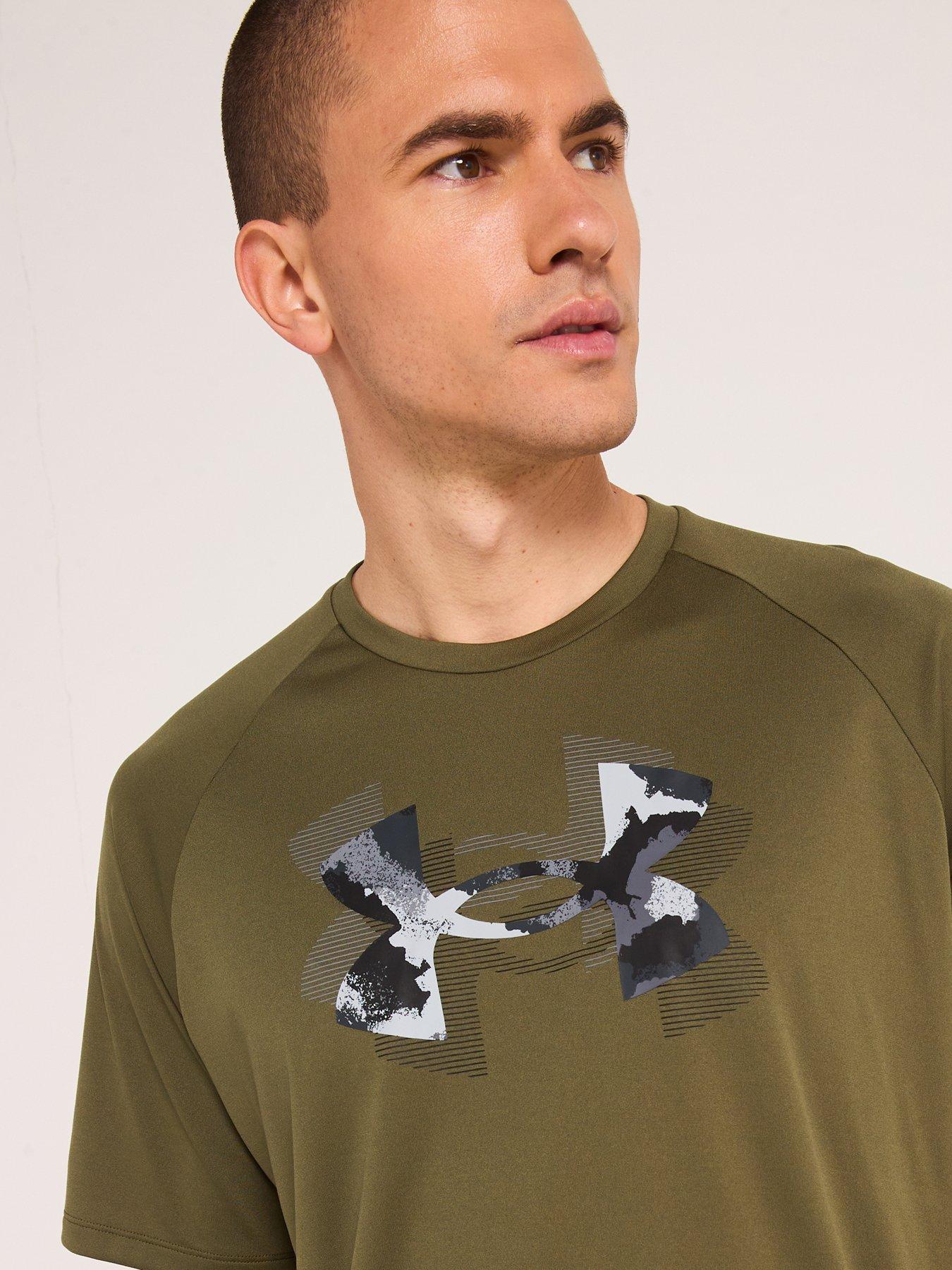 Image 4 of 6 of UNDER ARMOUR Men's Training Tech Print Fill T-Shirt - Green