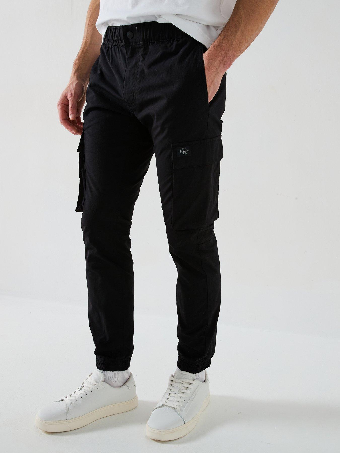 undefined Skinny Logo Cargo Trousers - Black
