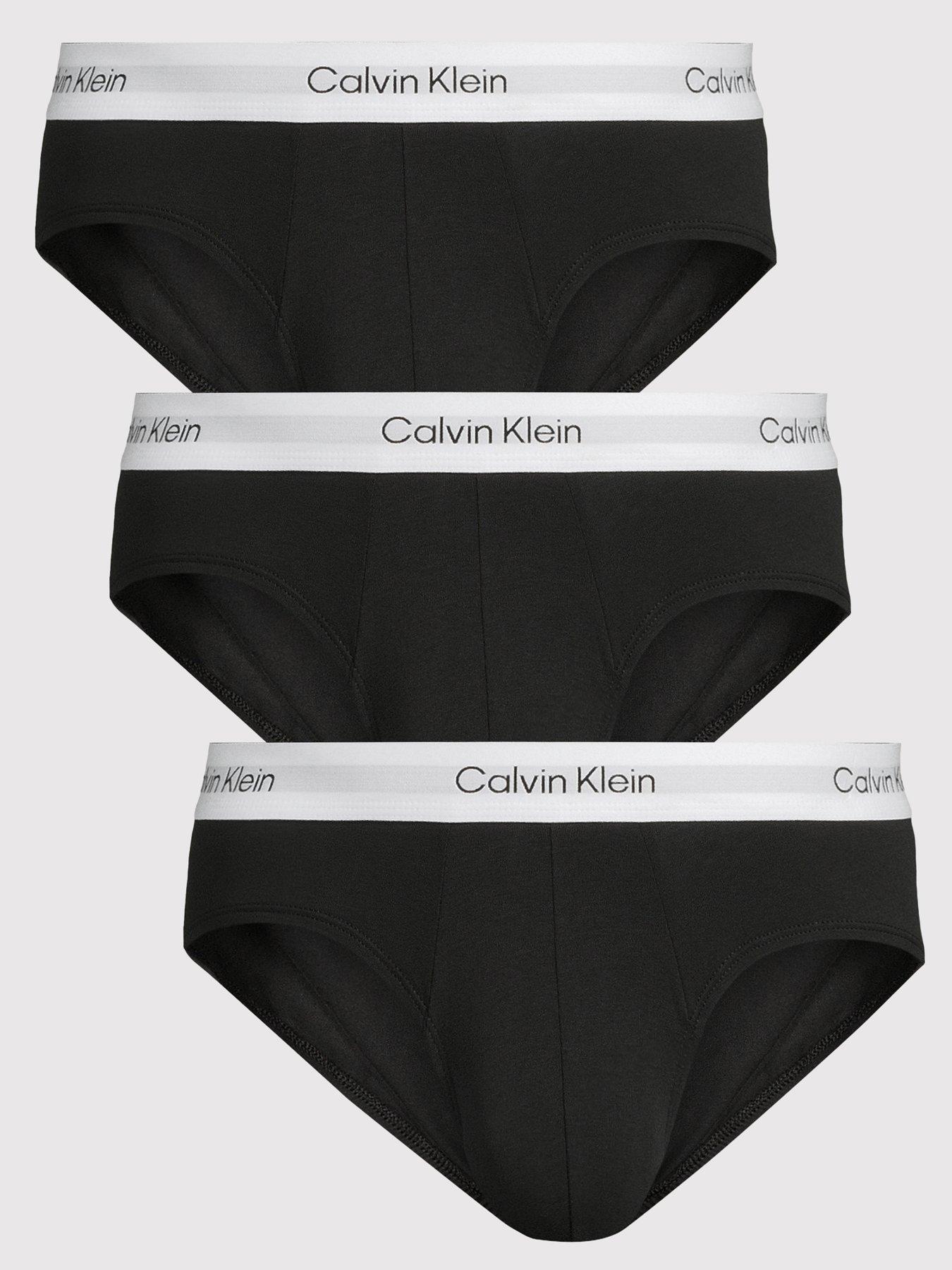 Calvin Klein 3 Pack of Icon Cotton Stretch Hip Briefs - Black