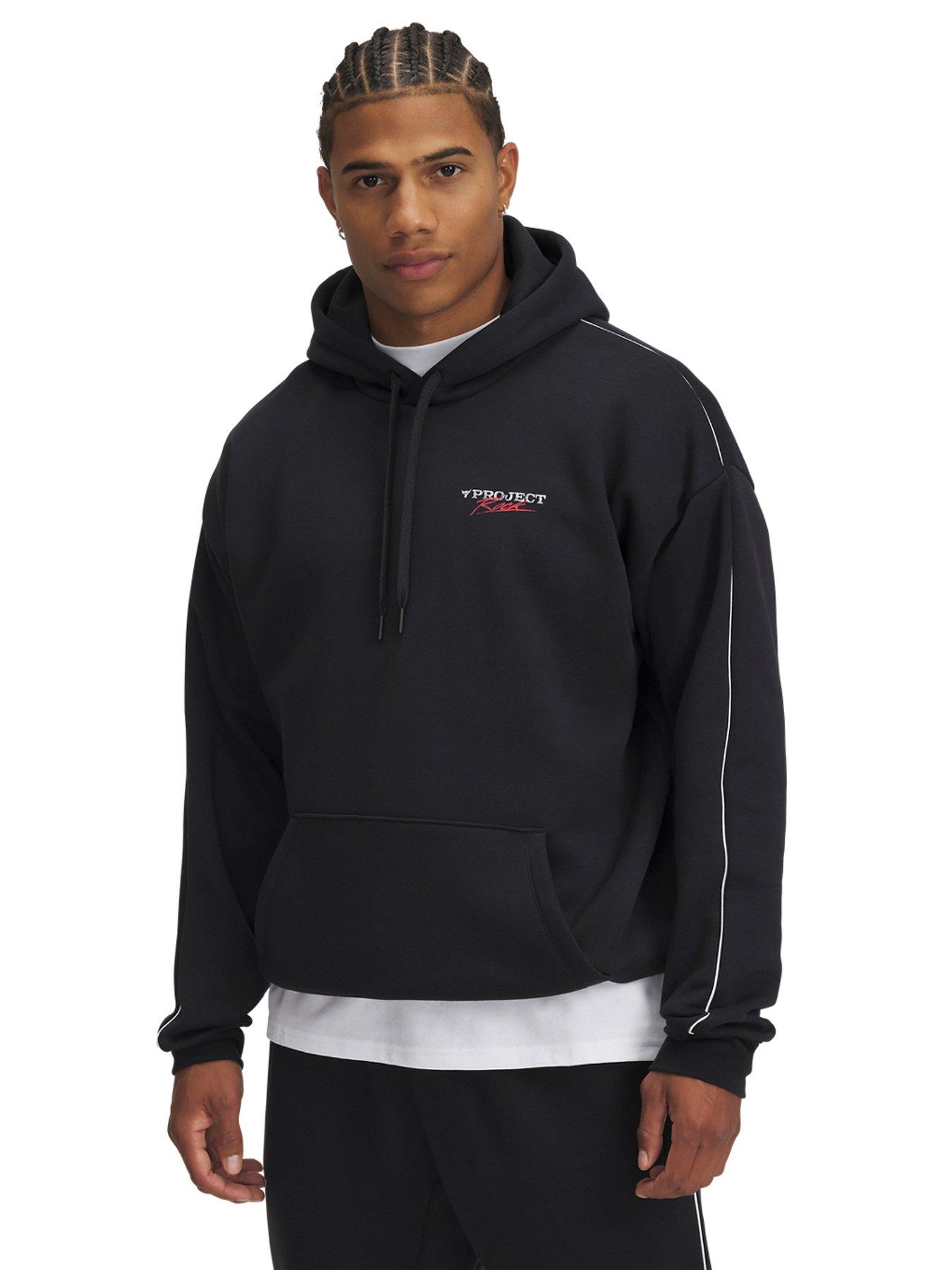 UNDER ARMOUR Men's Training Project Rock Icon Fleece Hoodie - Black