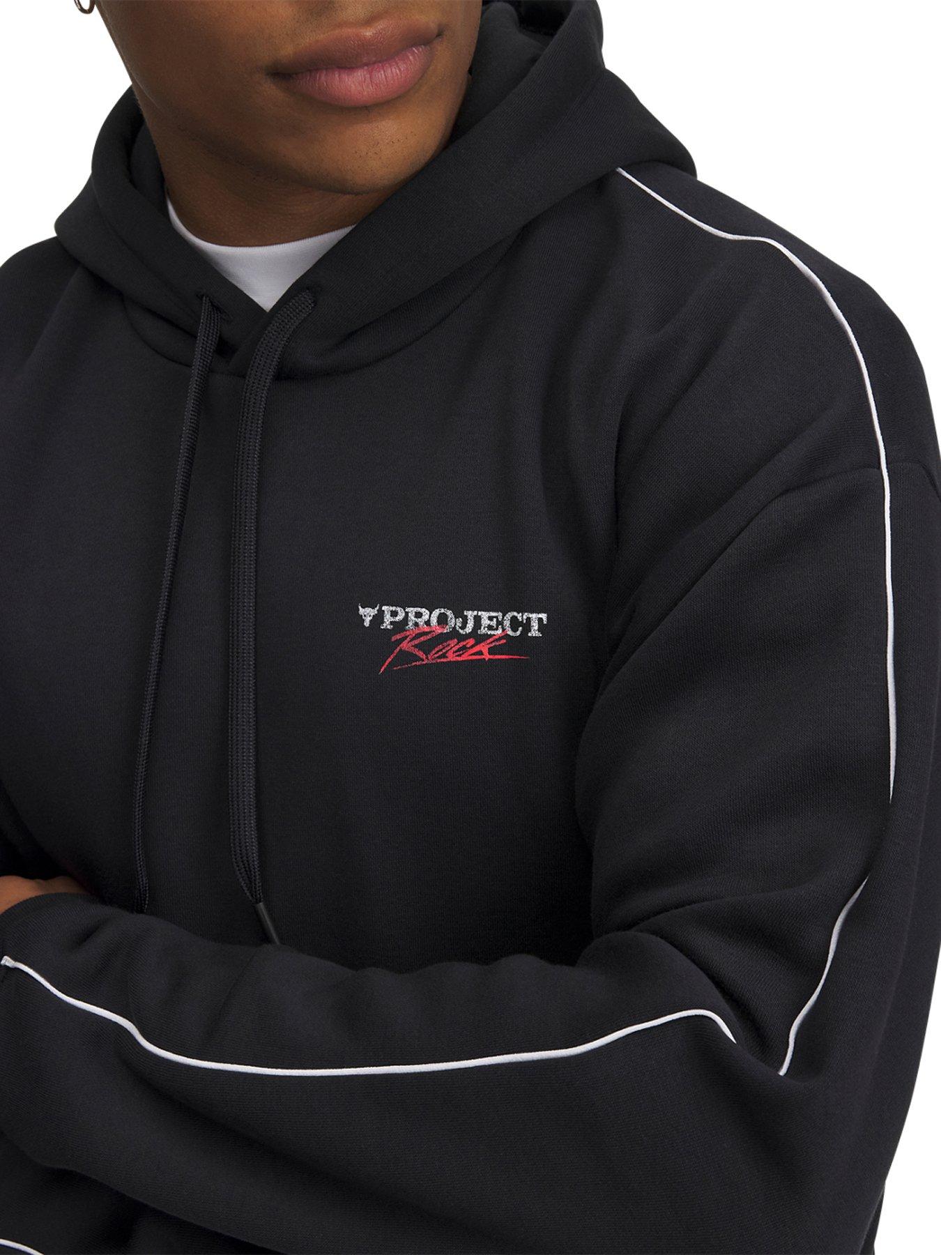  image of under-armour-mens-training-project-rock-icon-fleece-hoodie-black