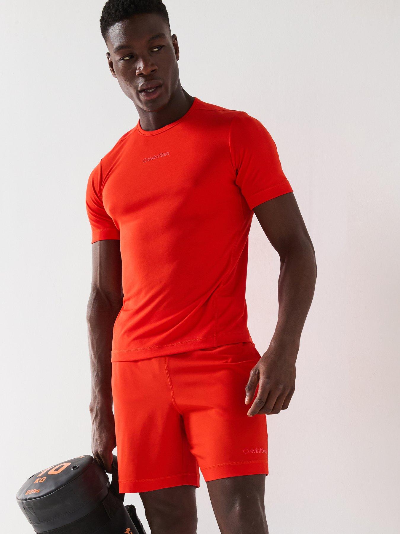 undefined CK Small Centre Logo Woven T-Shirt - Dark Red