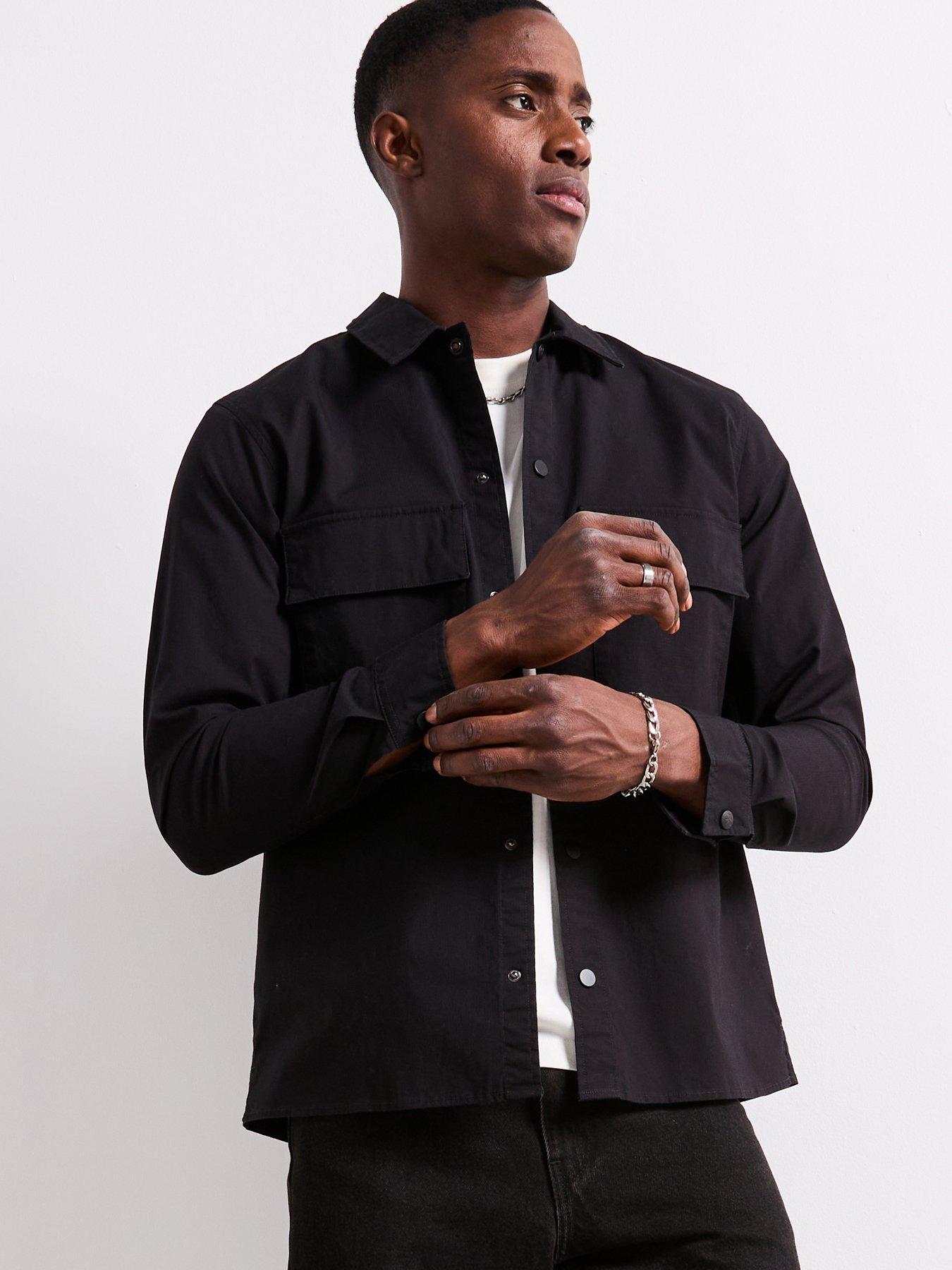 undefined Double Pocket Overshirt - Black
