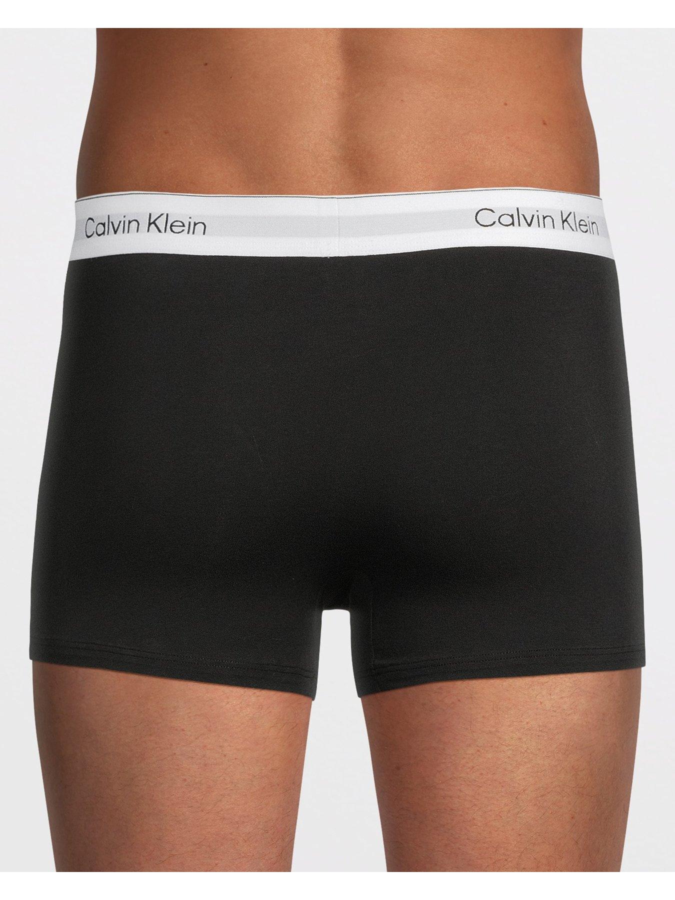 Image 3 of 3 of Calvin Klein ICON Cotton Stretch 3 Pack Contour Trunks - Black