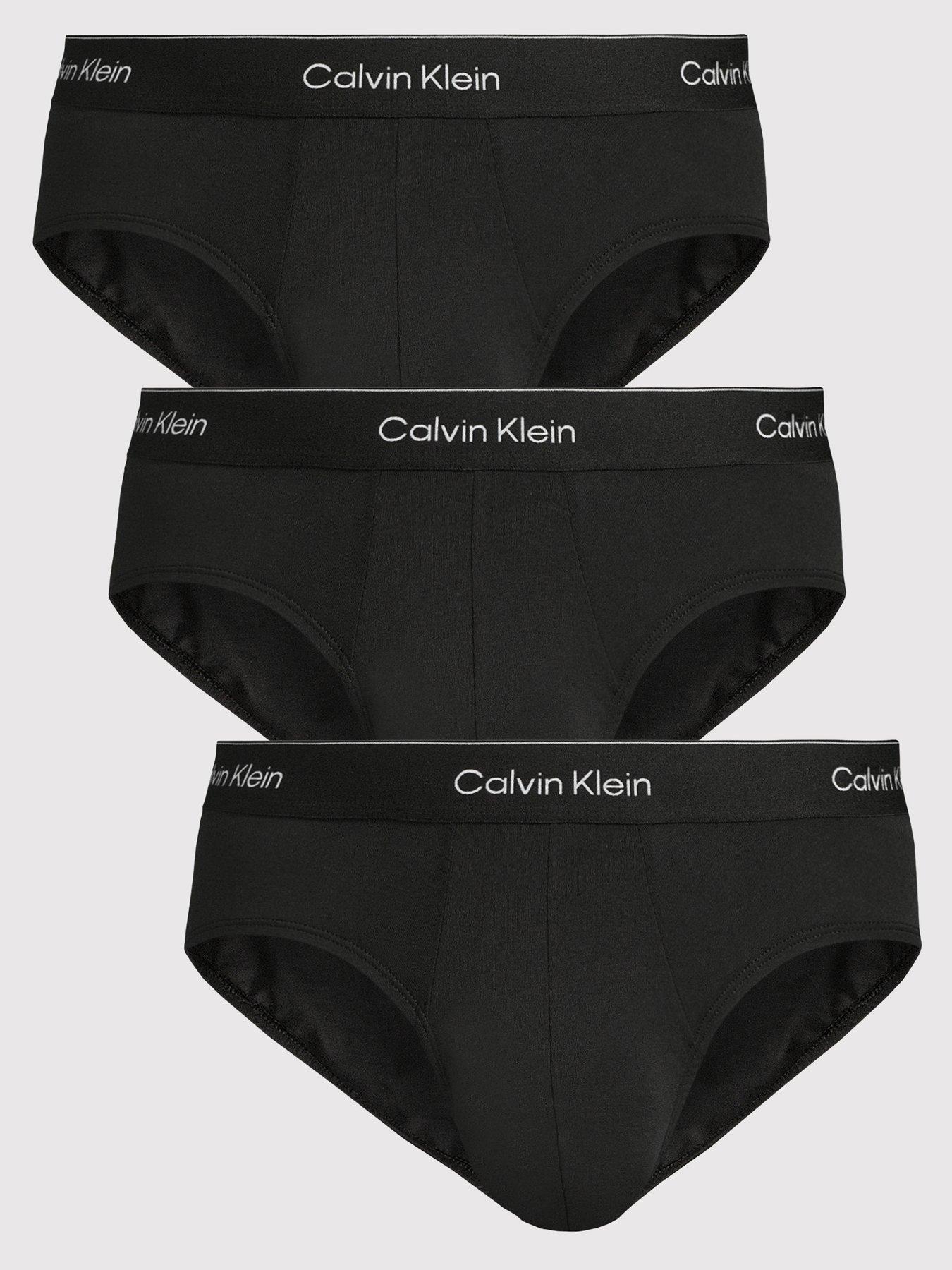 Image 1 of 3 of Calvin Klein 3 Pack of Icon Cotton Stretch 3 Pack Hip Briefs - Black