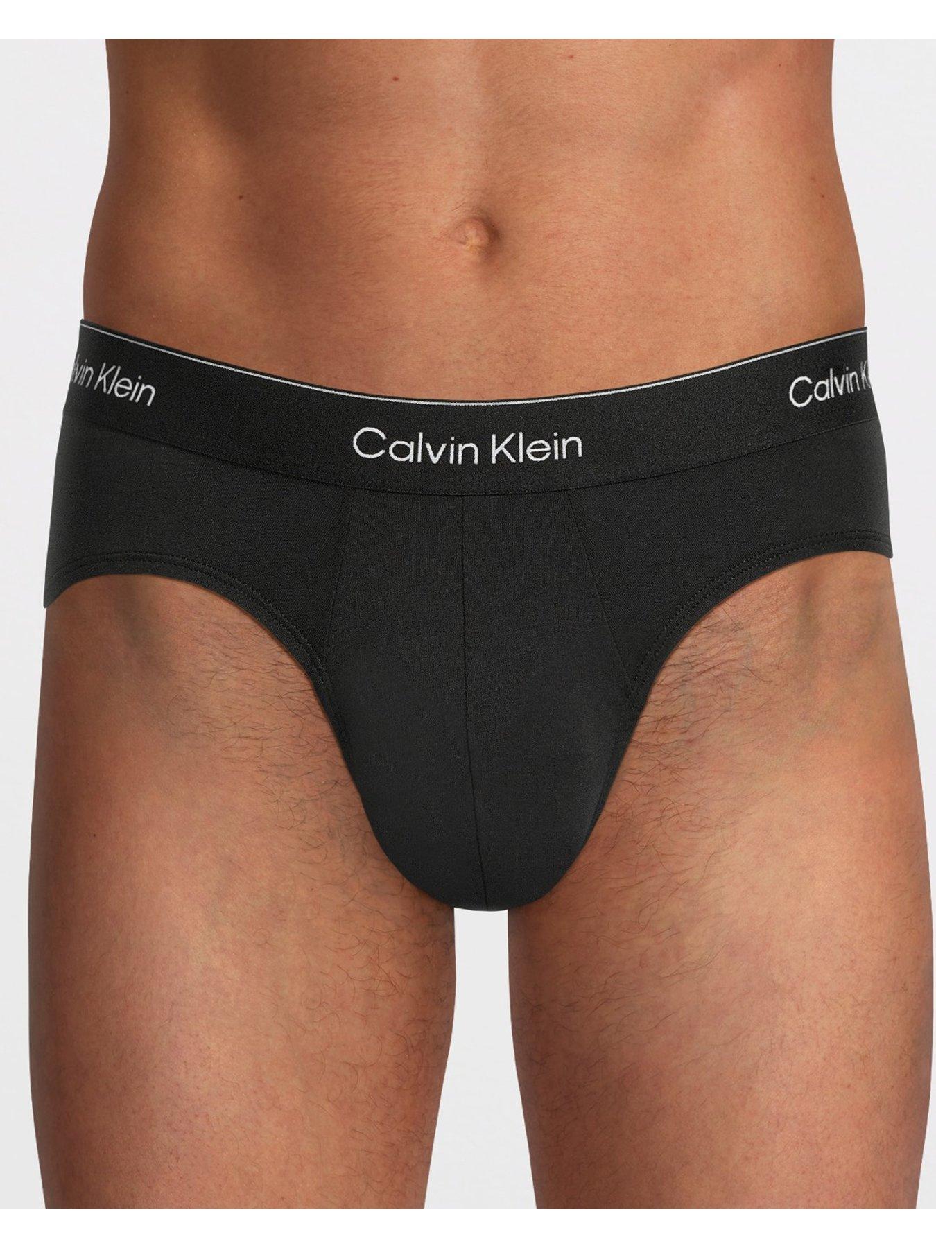 Image 2 of 3 of Calvin Klein 3 Pack of Icon Cotton Stretch 3 Pack Hip Briefs - Black