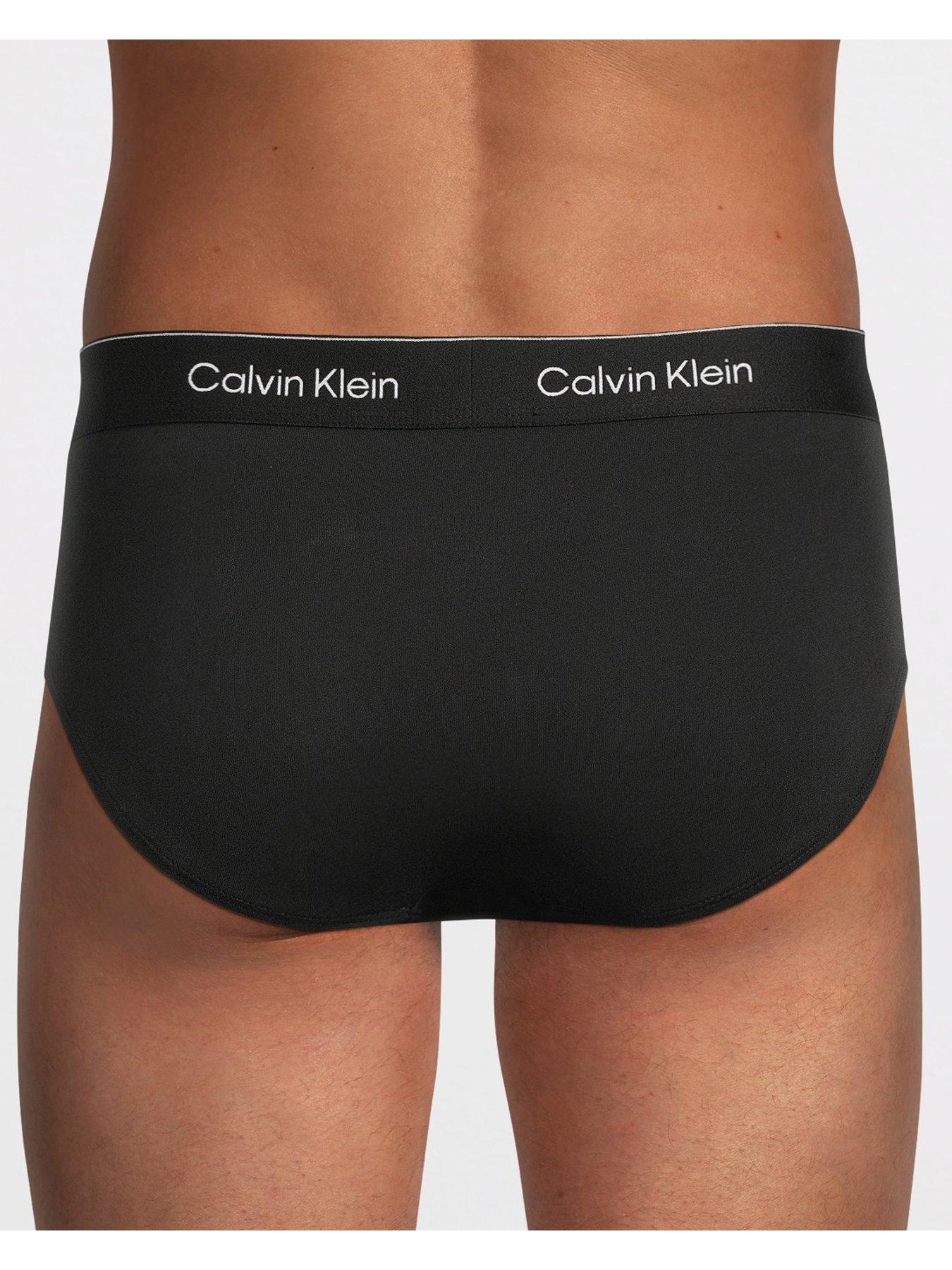 Image 3 of 3 of Calvin Klein 3 Pack of Icon Cotton Stretch 3 Pack Hip Briefs - Black