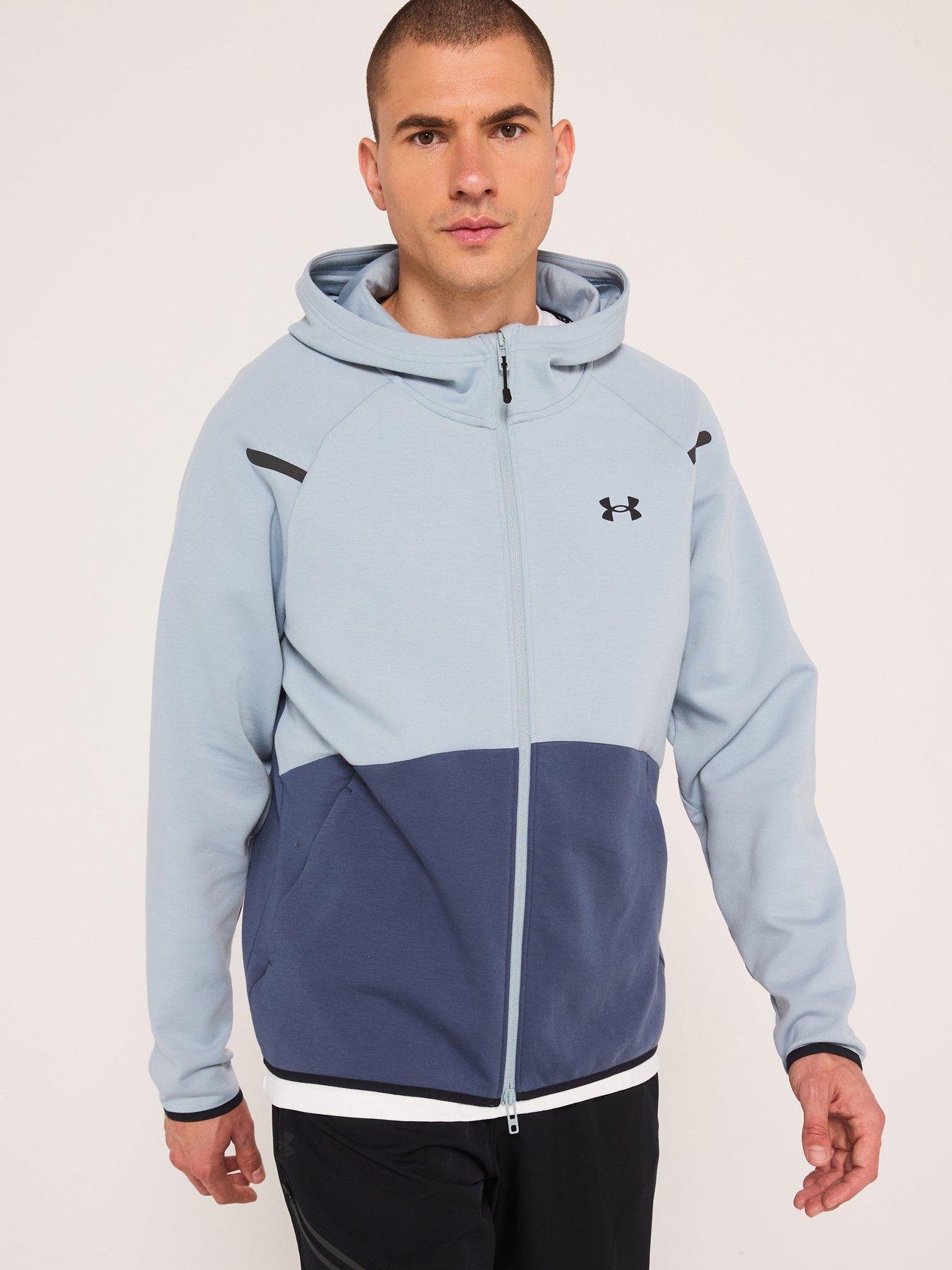 undefined Mens Training Unstoppable Fleece Full Zip Hoodie - Blue