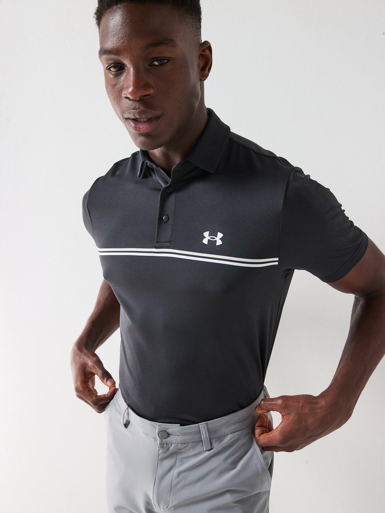 undefined Men's Golf Playoff 3.0 Stripe Polo - Black