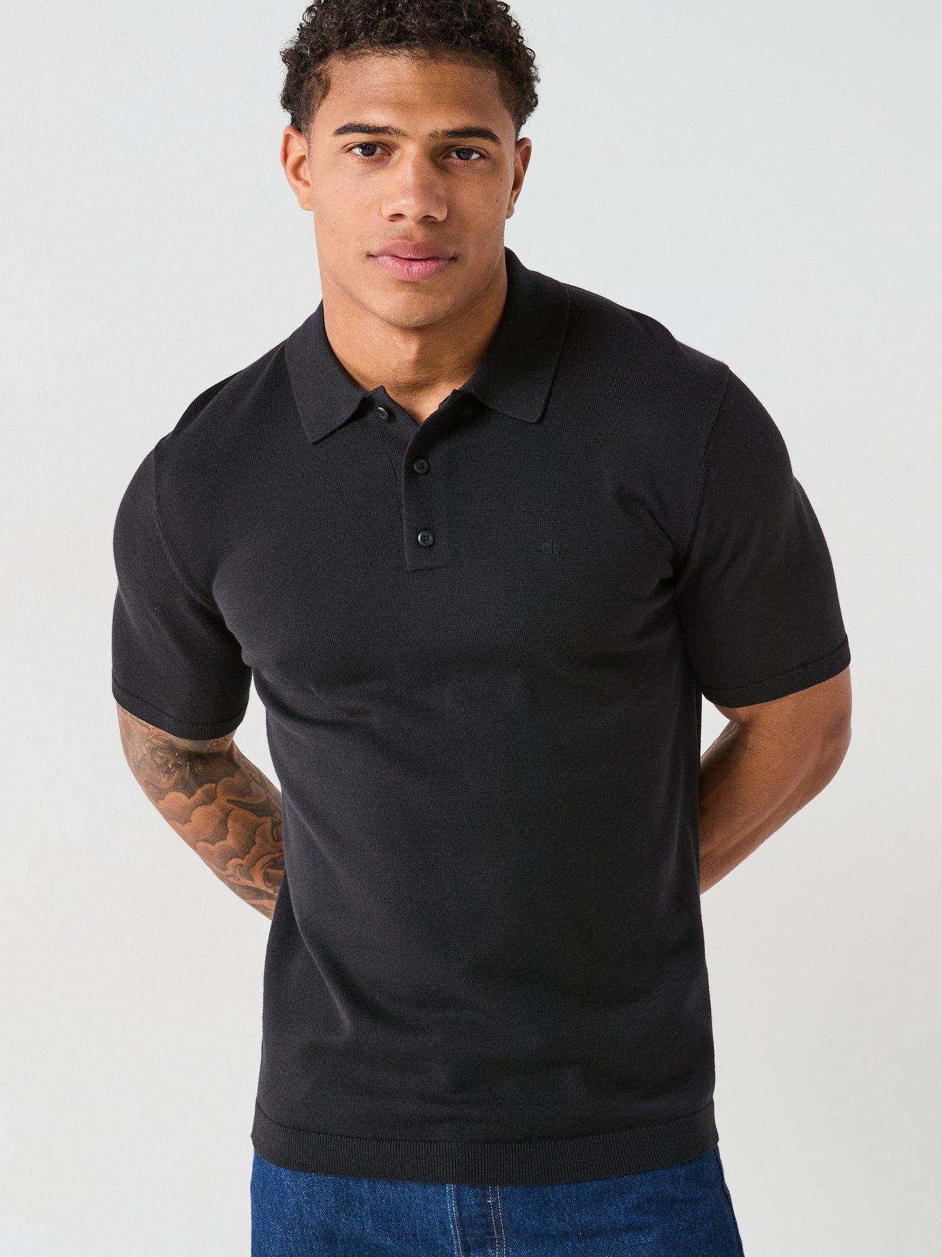 Calvin Klein Knitted Supima Cotton Polo Shirt - Black