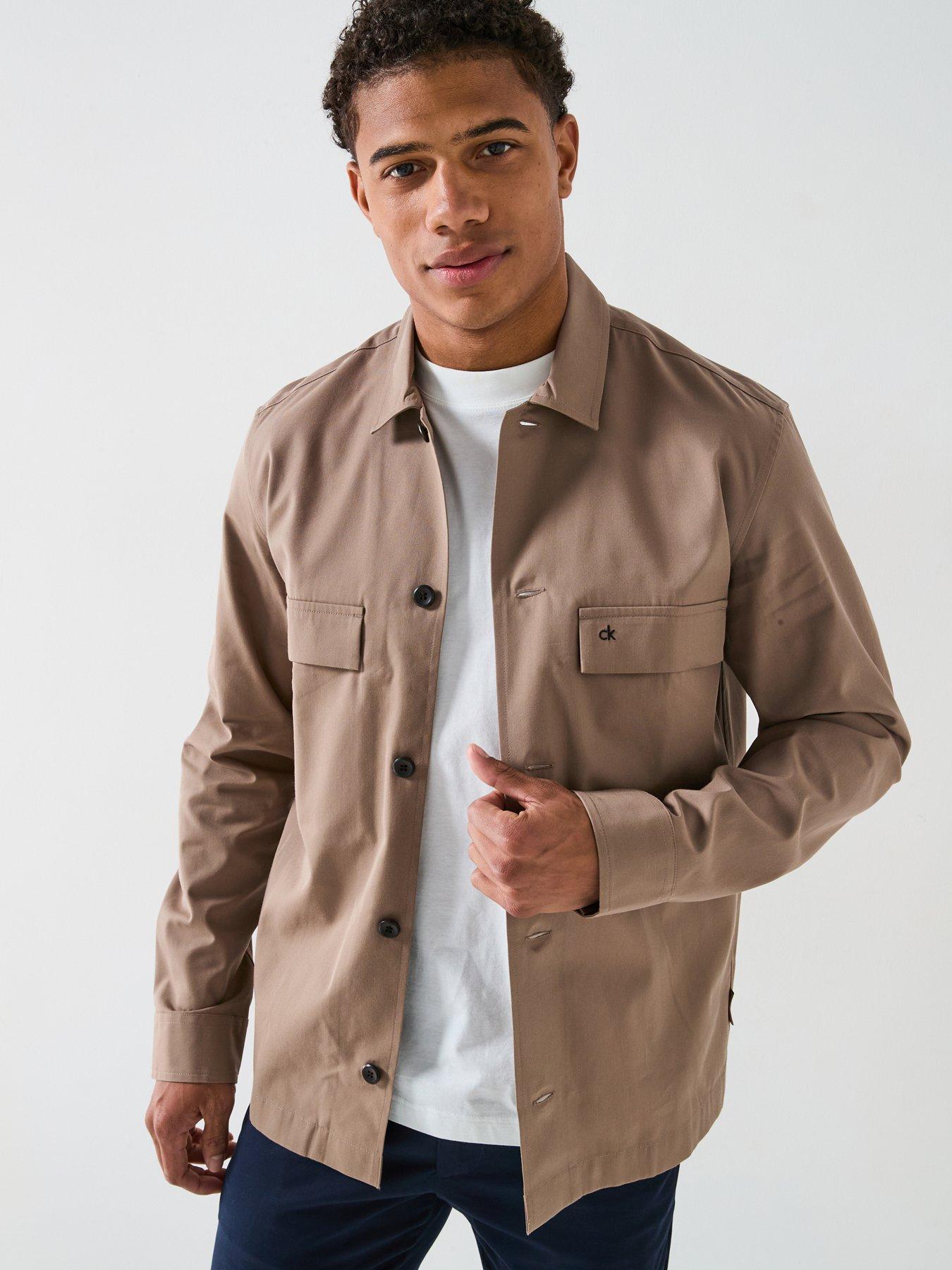 undefined Cottom Blend Logo Overshirt - Light Brown