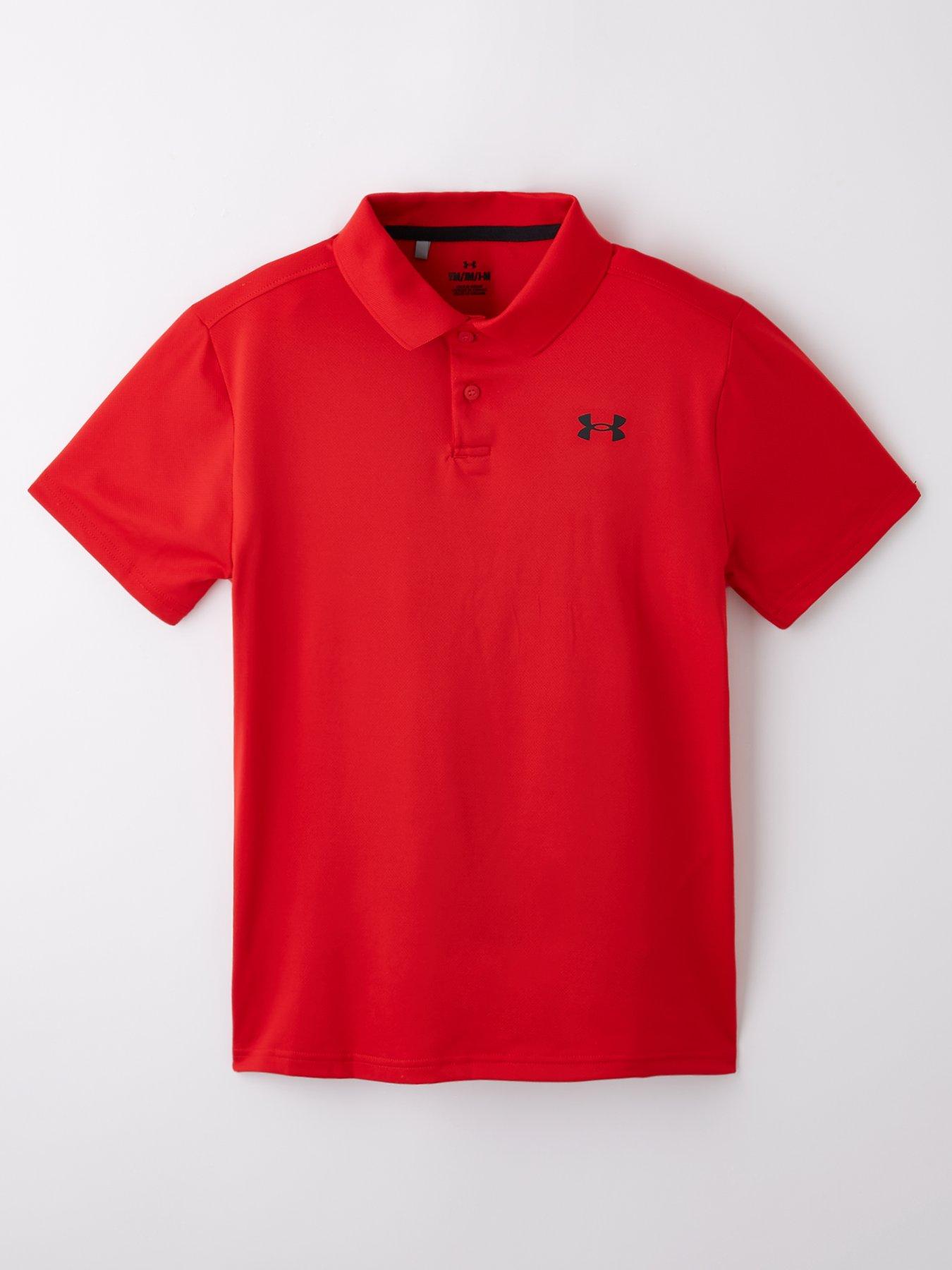 undefined Junior Boys Golf Matchplay Polo Shirt - Red