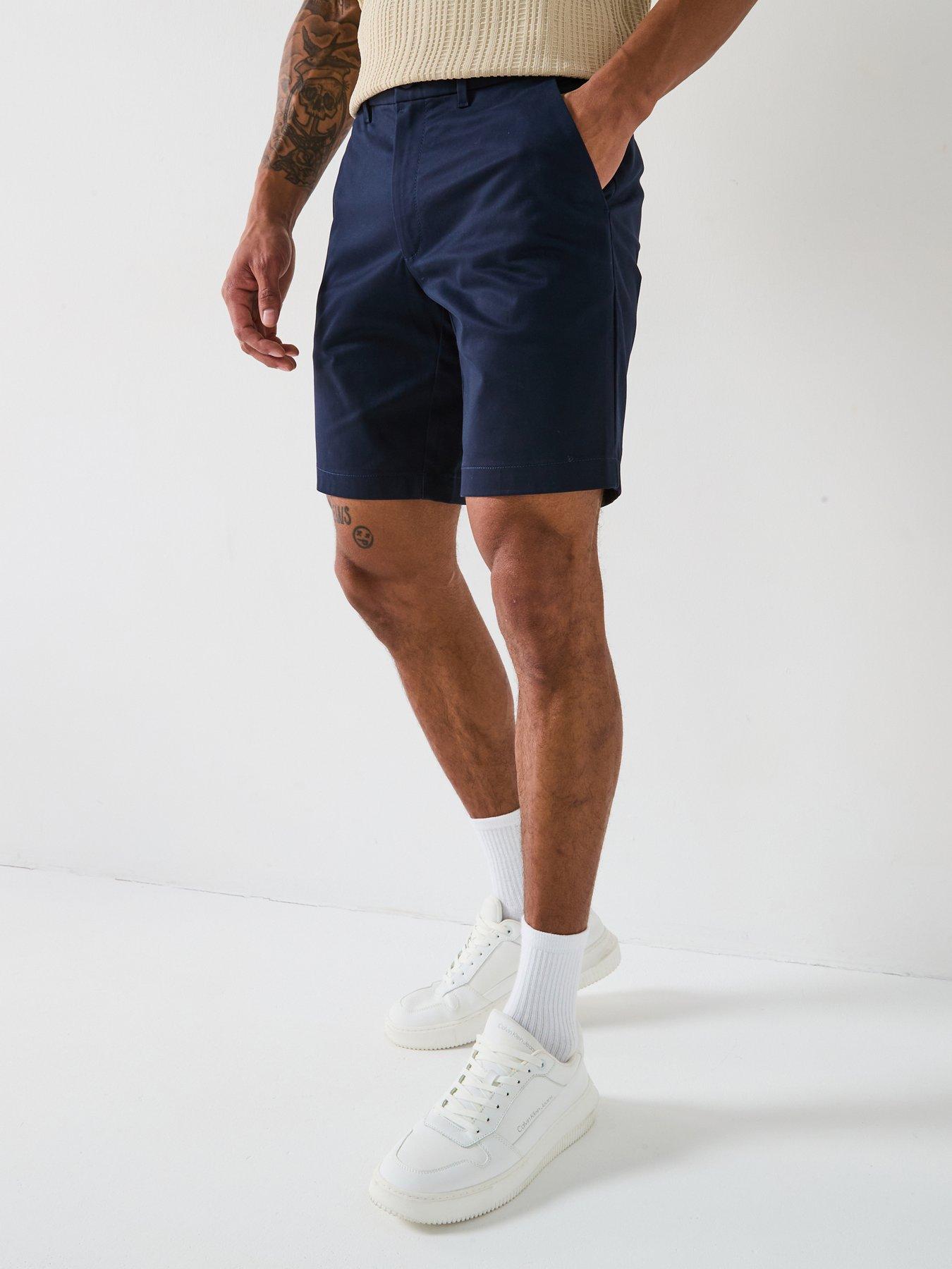 undefined Satin Stretch Slim Short - Dark Blue