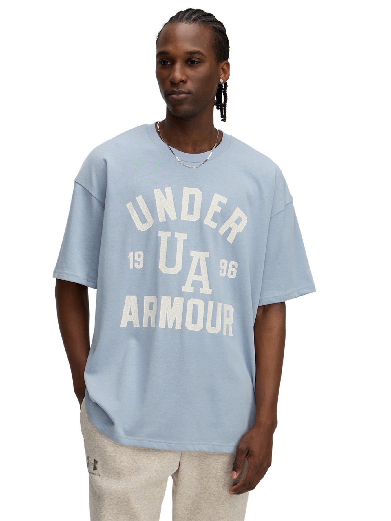 Image 1 of 3 of UNDER ARMOUR Mens Training Heavyweight Varsity Oversized T-Shirt - Blue