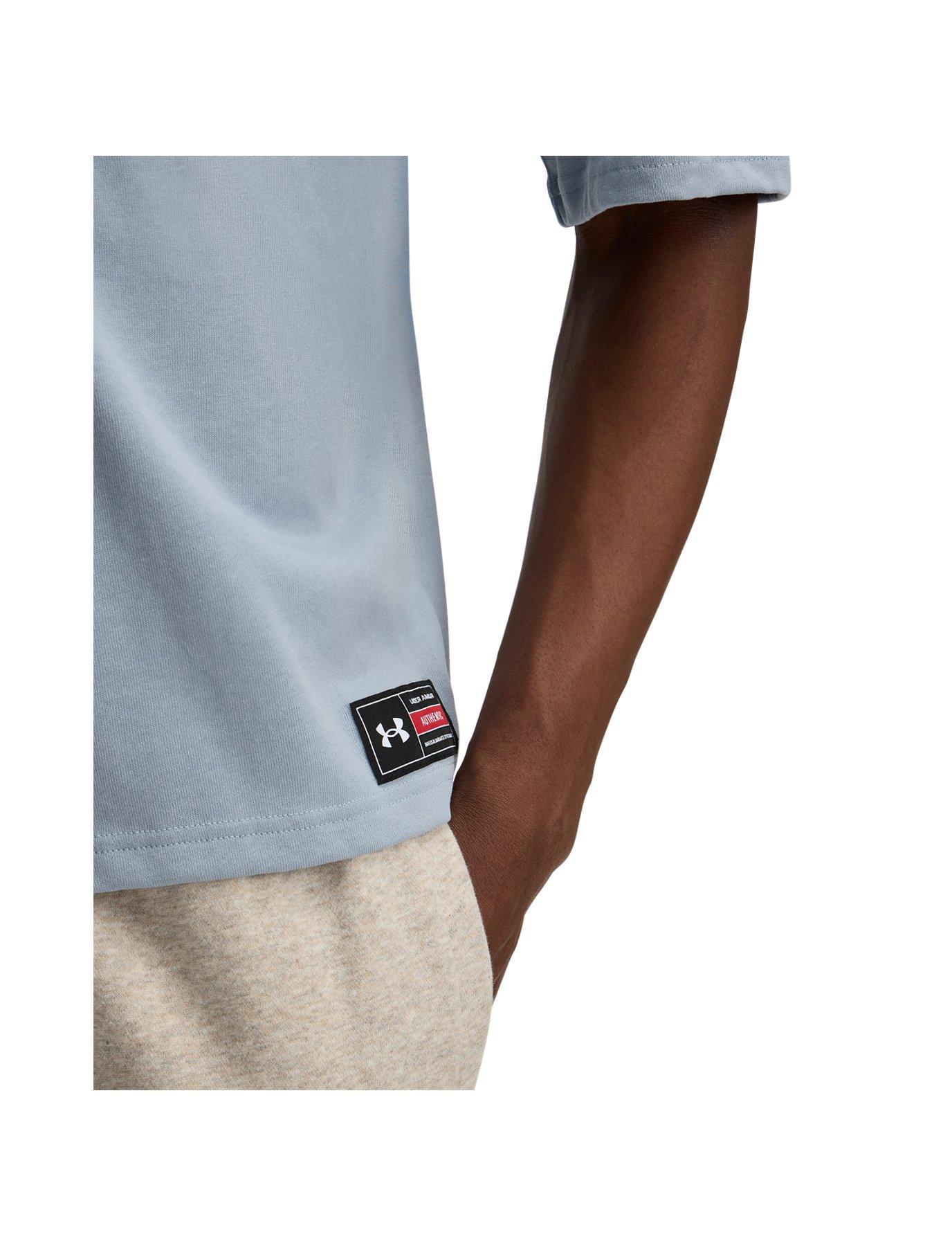 Image 3 of 3 of UNDER ARMOUR Mens Training Heavyweight Varsity Oversized T-Shirt - Blue