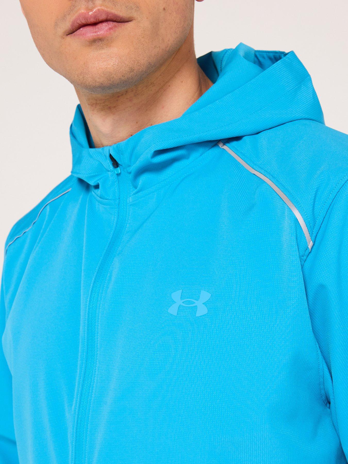 Image 4 of 6 of UNDER ARMOUR Mens Running Launch Hooded Jacket - Bue - Blue