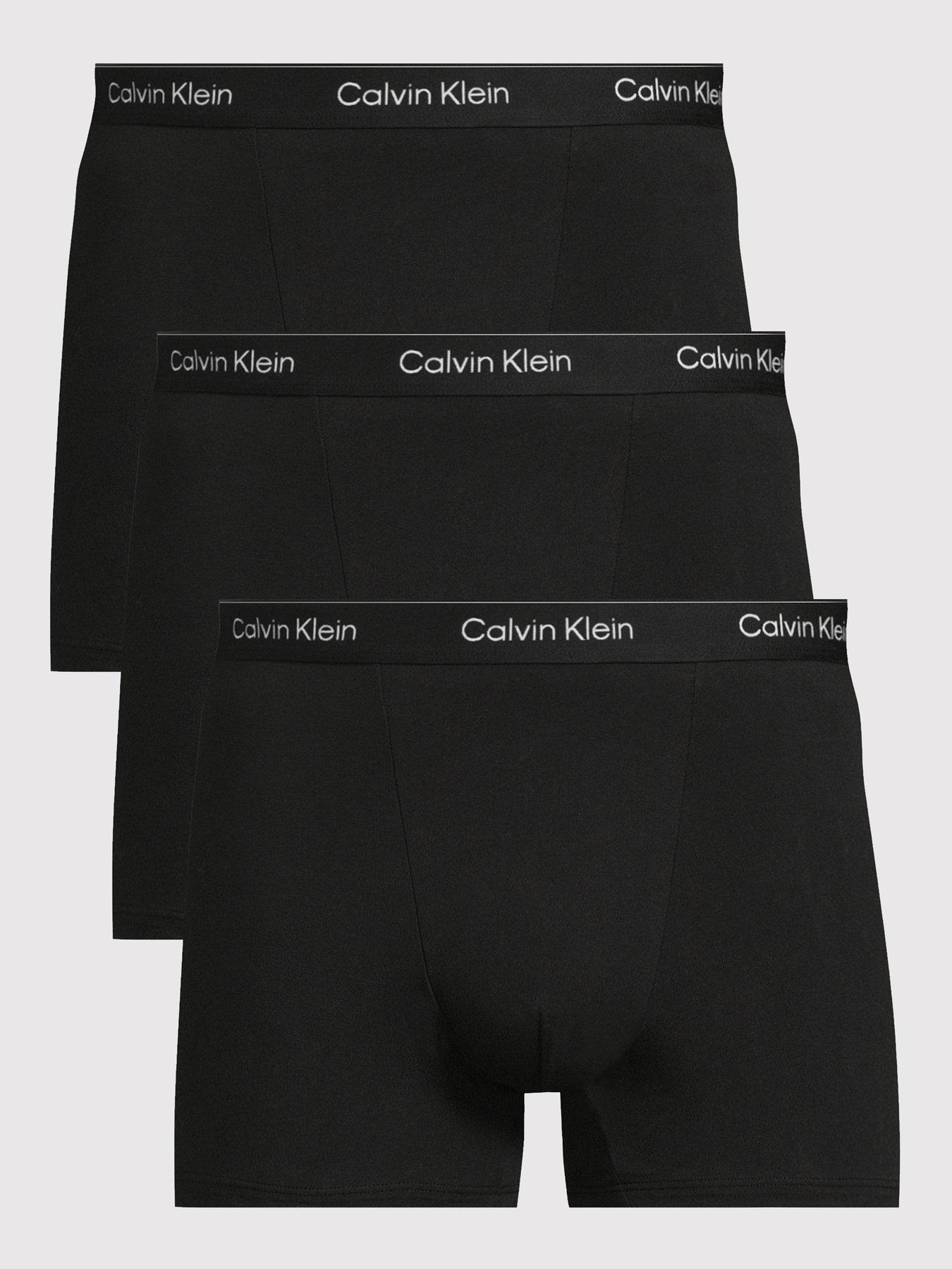 undefined Calvin Klein ICON Cotton Stretch 3 Pack Relaxed Trunks - Black