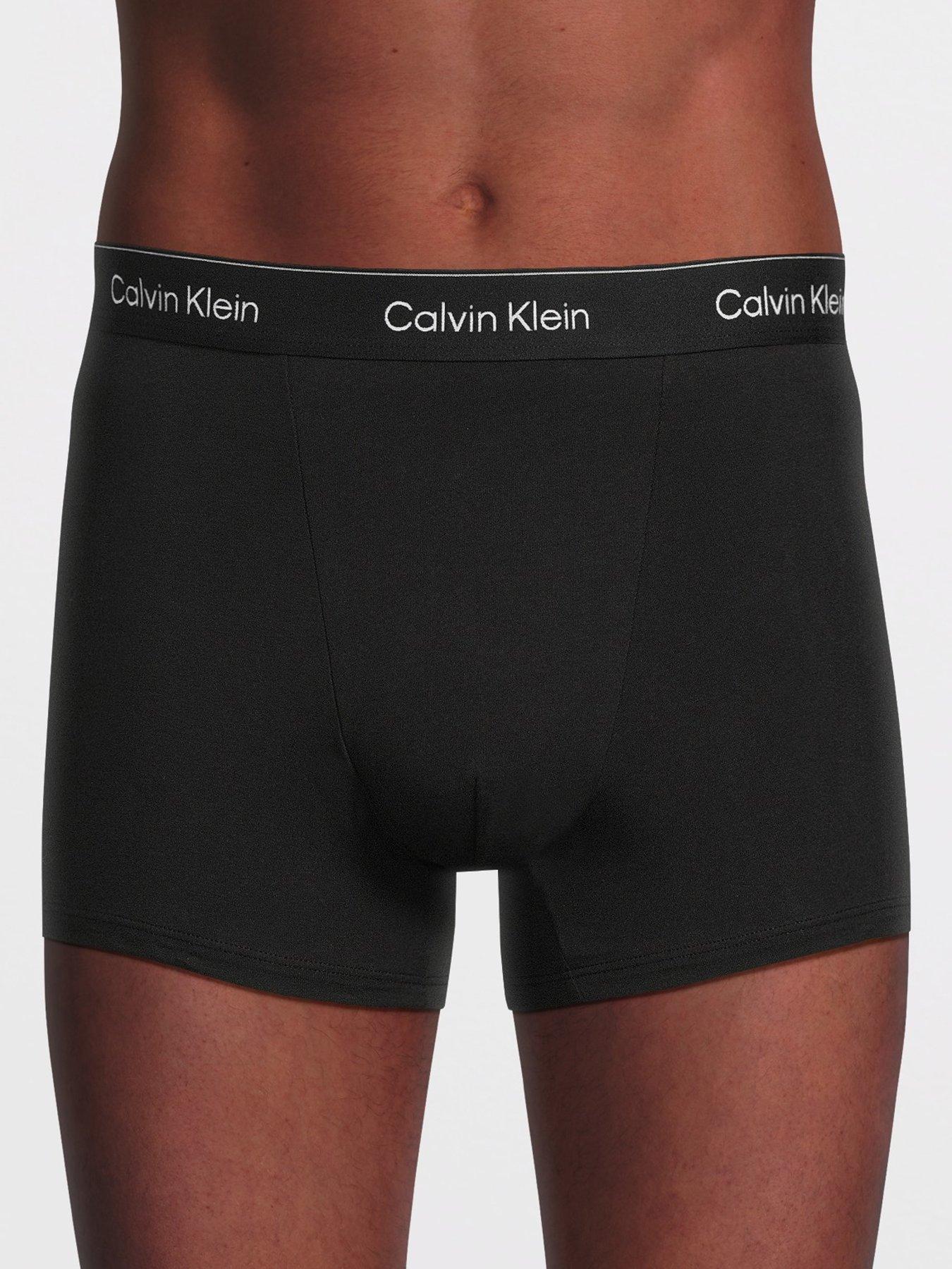Image 2 of 3 of Calvin Klein ICON Cotton Stretch 3 Pack Trunks - Black