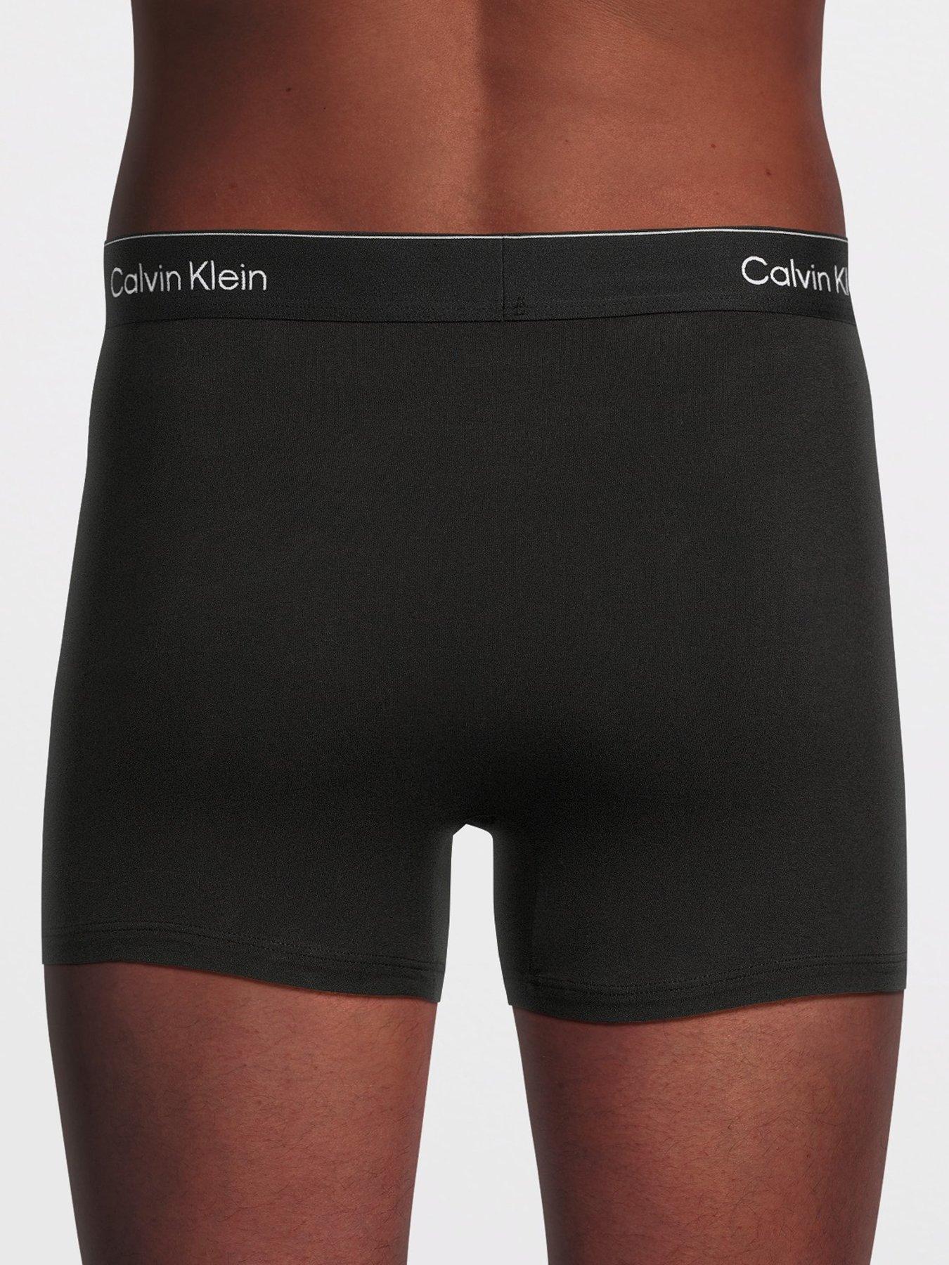 Image 3 of 3 of Calvin Klein ICON Cotton Stretch 3 Pack Trunks - Black