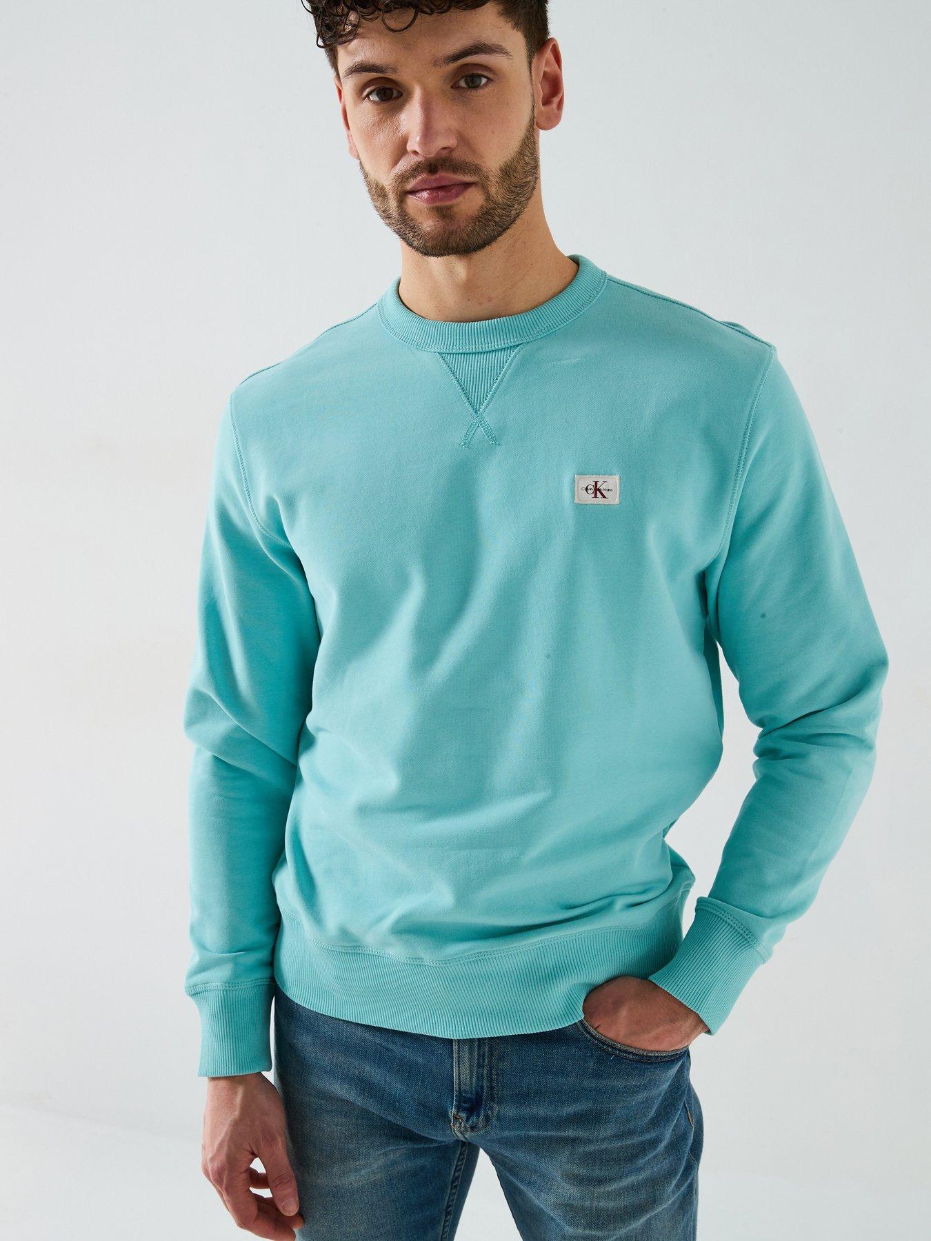 undefined Woven Label Crew Neck Sweatshirt - Light Green