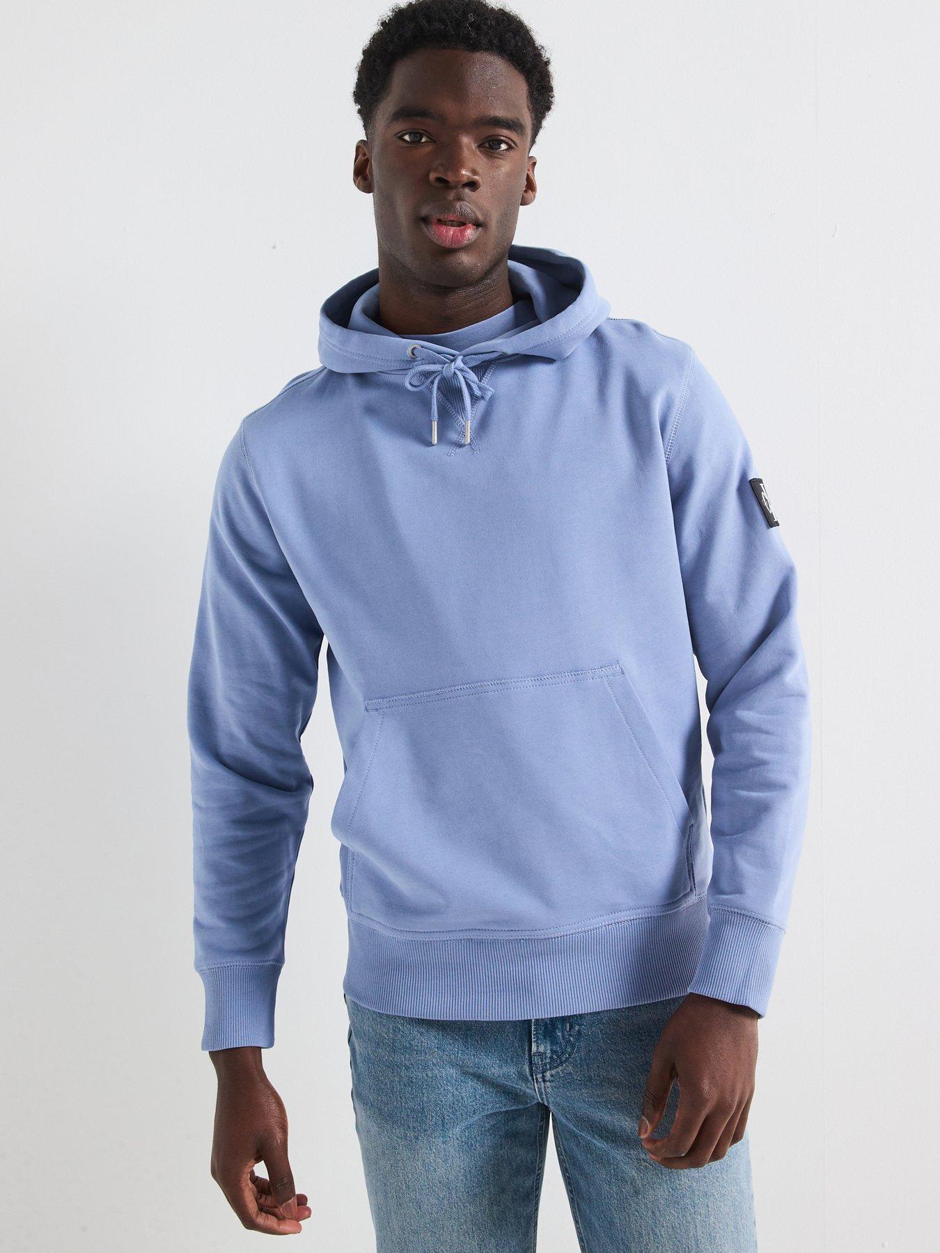 undefined Badge Sleeve Overhead Hoodie - Dark Grey