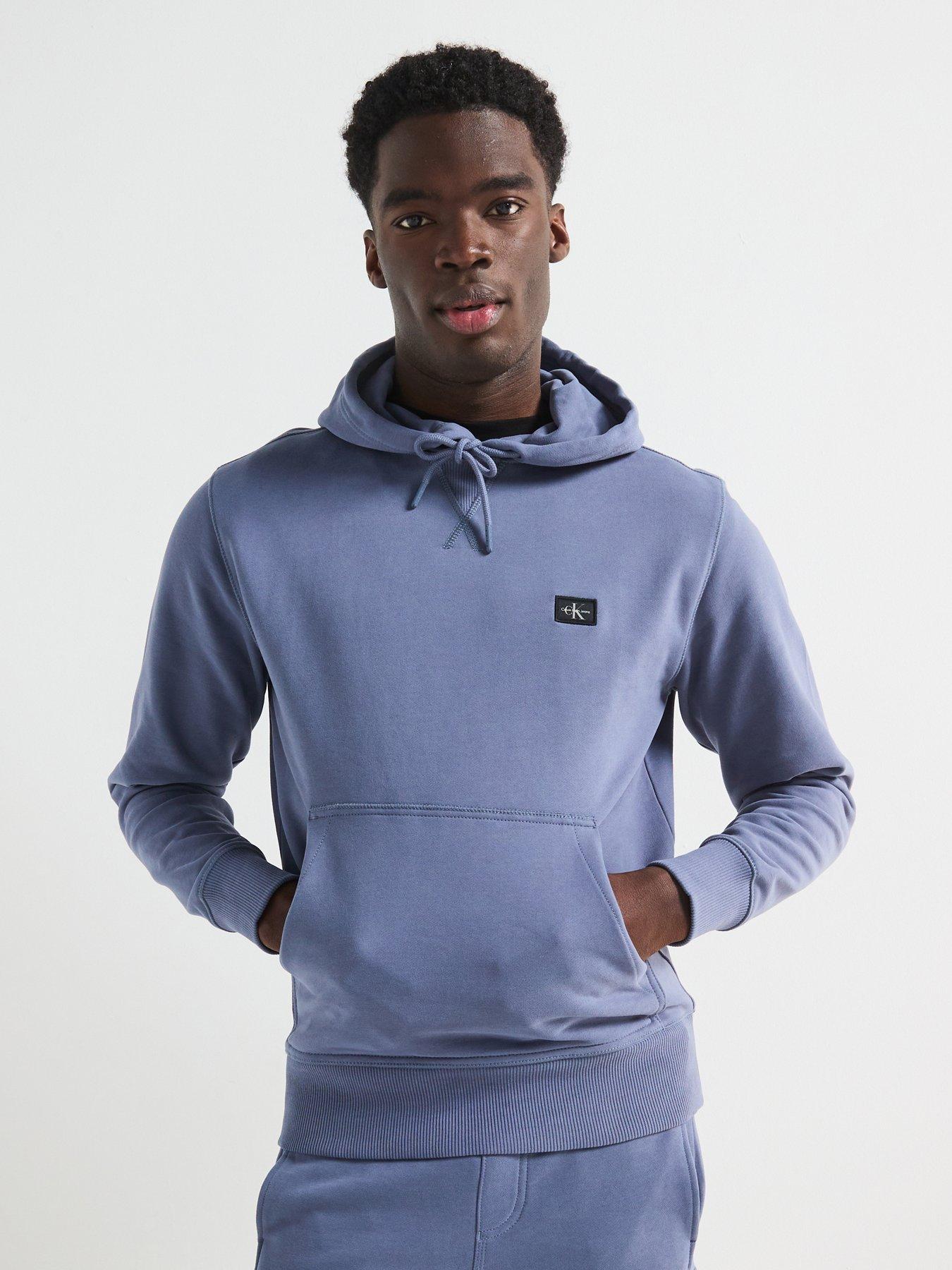 undefined Woven Label Overhead Hoodie - Dark Grey