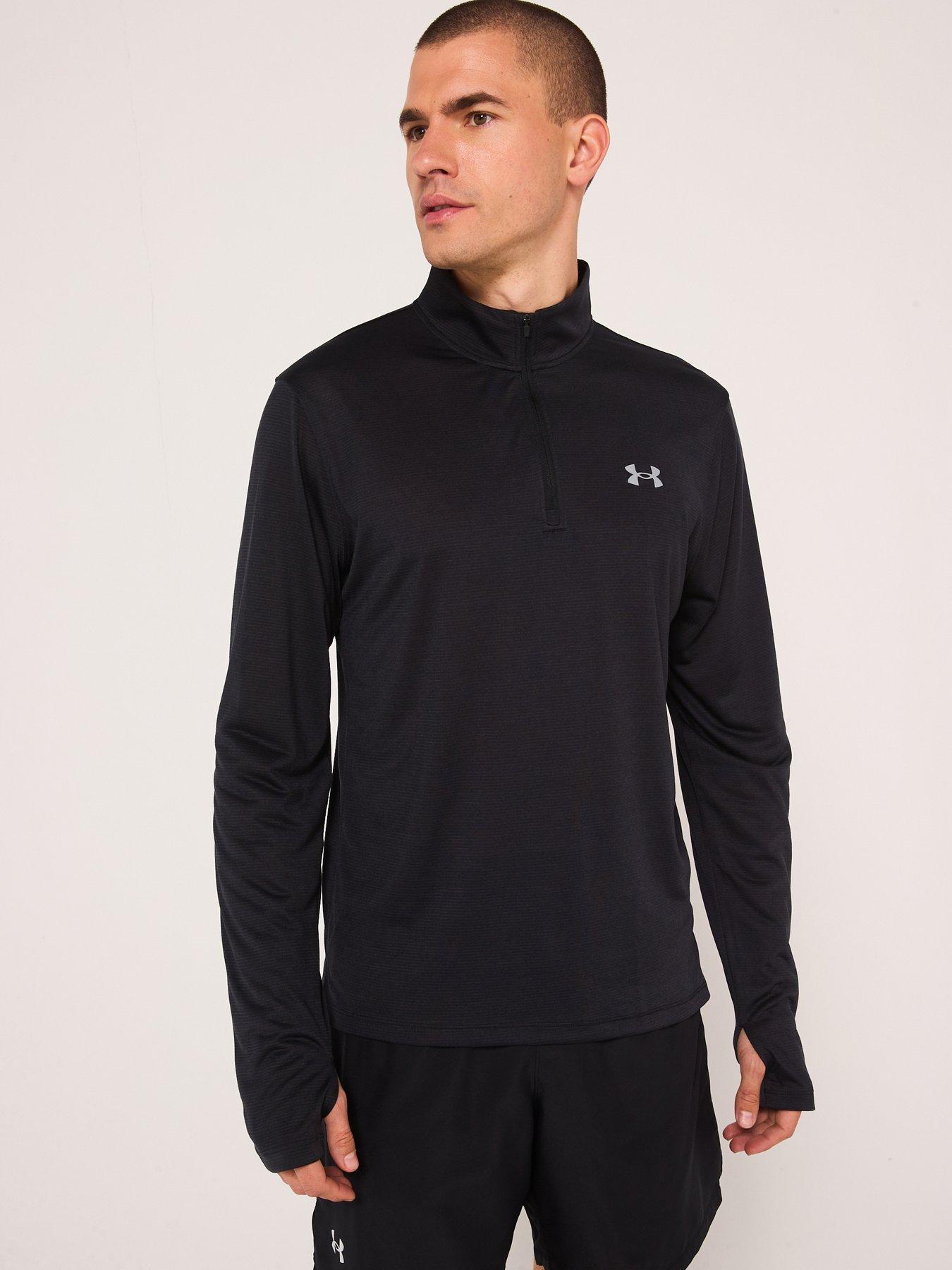 undefined Mens Running Launch 1/4 Zip Top - Black